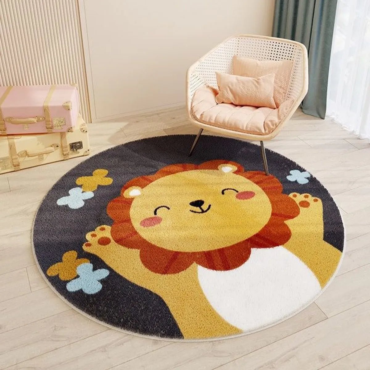 Adorable Round Cartoon Rugs – Cute Cat, Solar System & Rainbow Designs - MyTuftedRugs.com