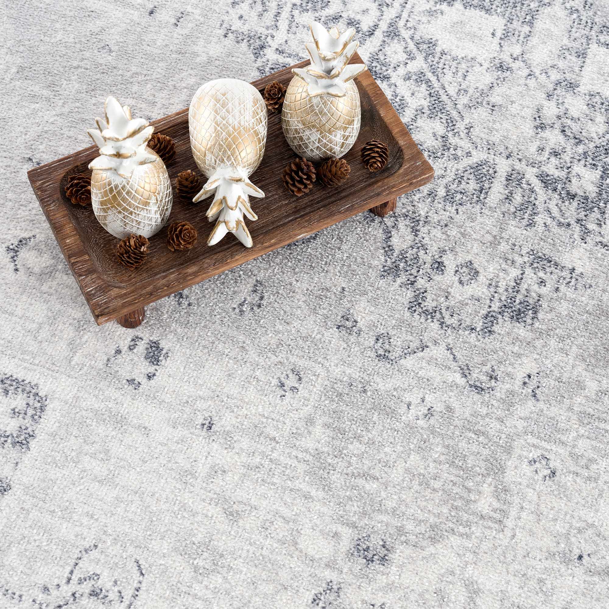 Akram Antrasit Flat Pile Washable Rug - MyTuftedRugs.com