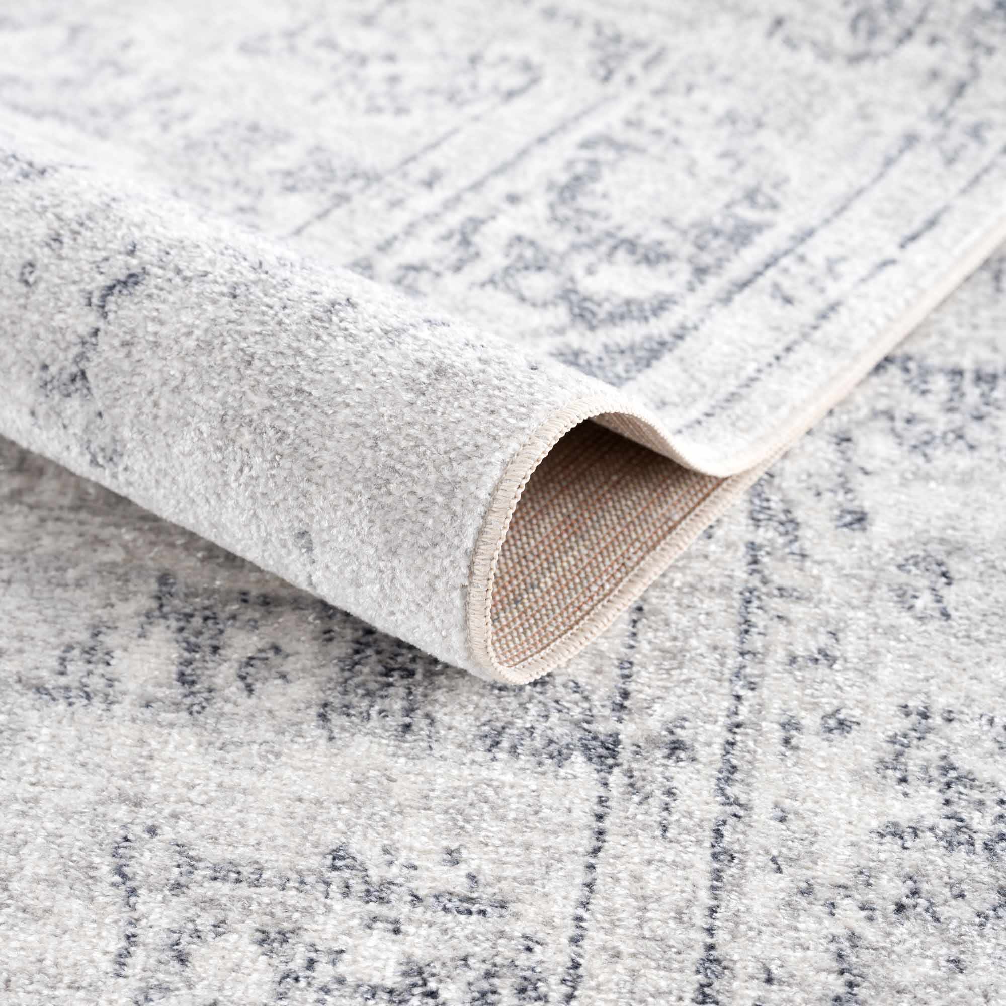 Akram Antrasit Flat Pile Washable Rug - MyTuftedRugs.com