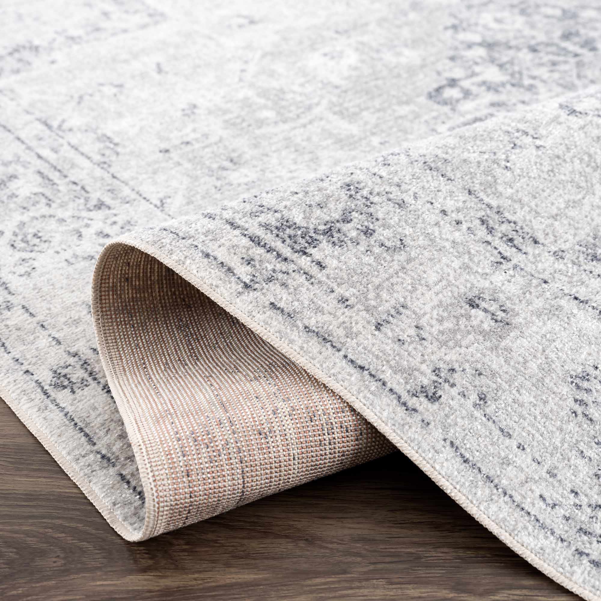Akram Antrasit Flat Pile Washable Rug - MyTuftedRugs.com