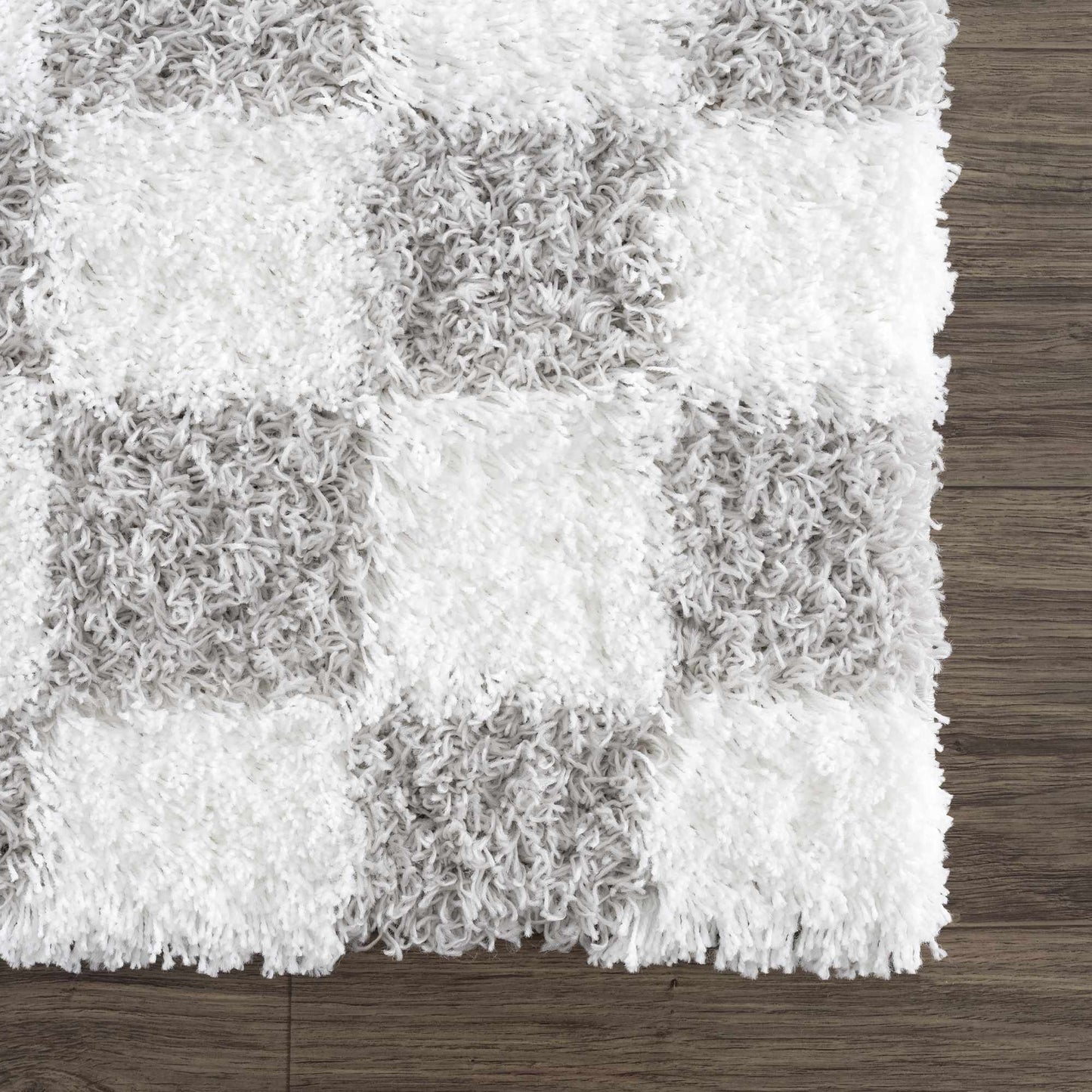 Atira Gray Checkered Area Rug - MyTuftedRugs.com