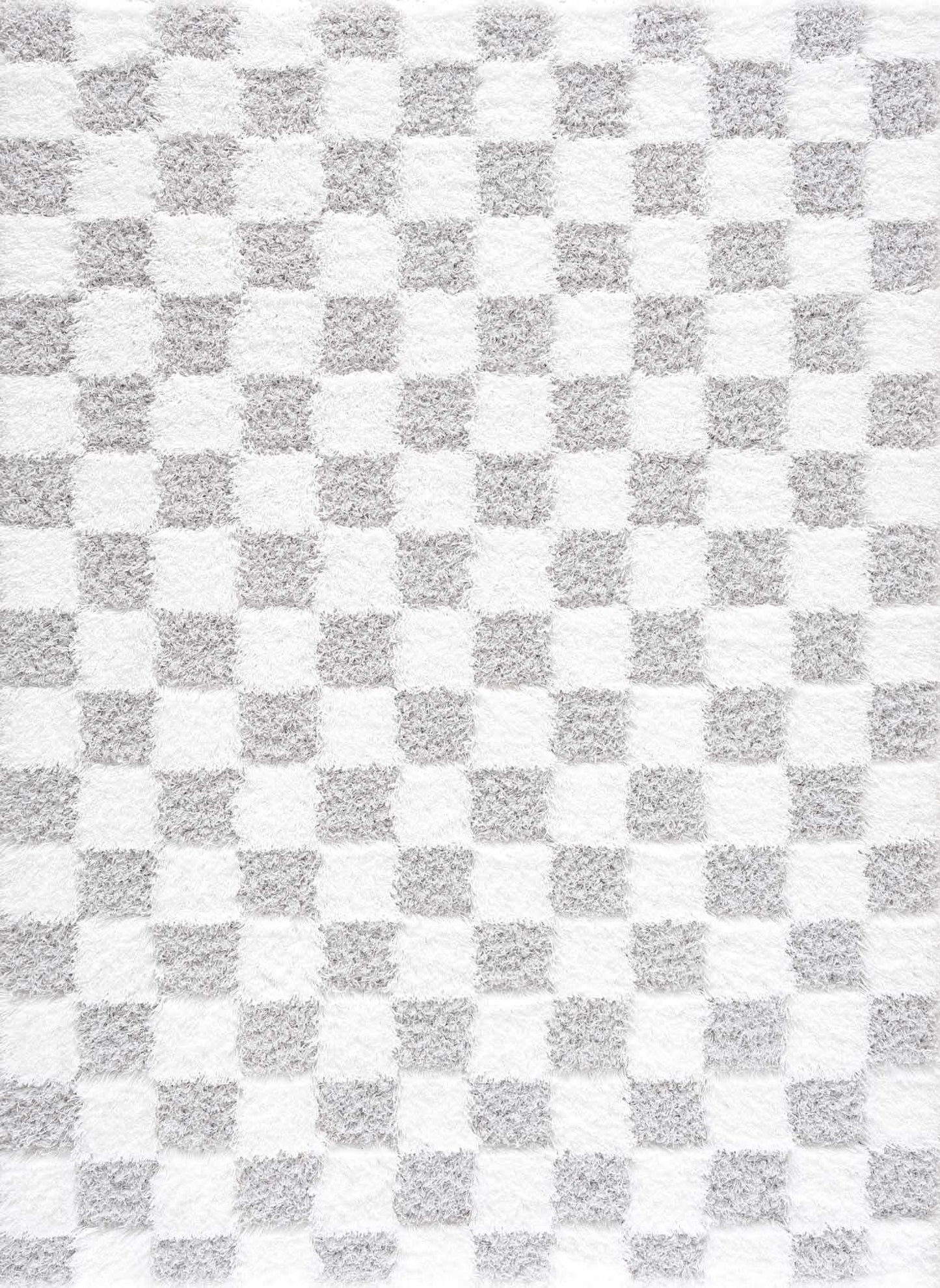 Atira Gray Checkered Area Rug - MyTuftedRugs.com