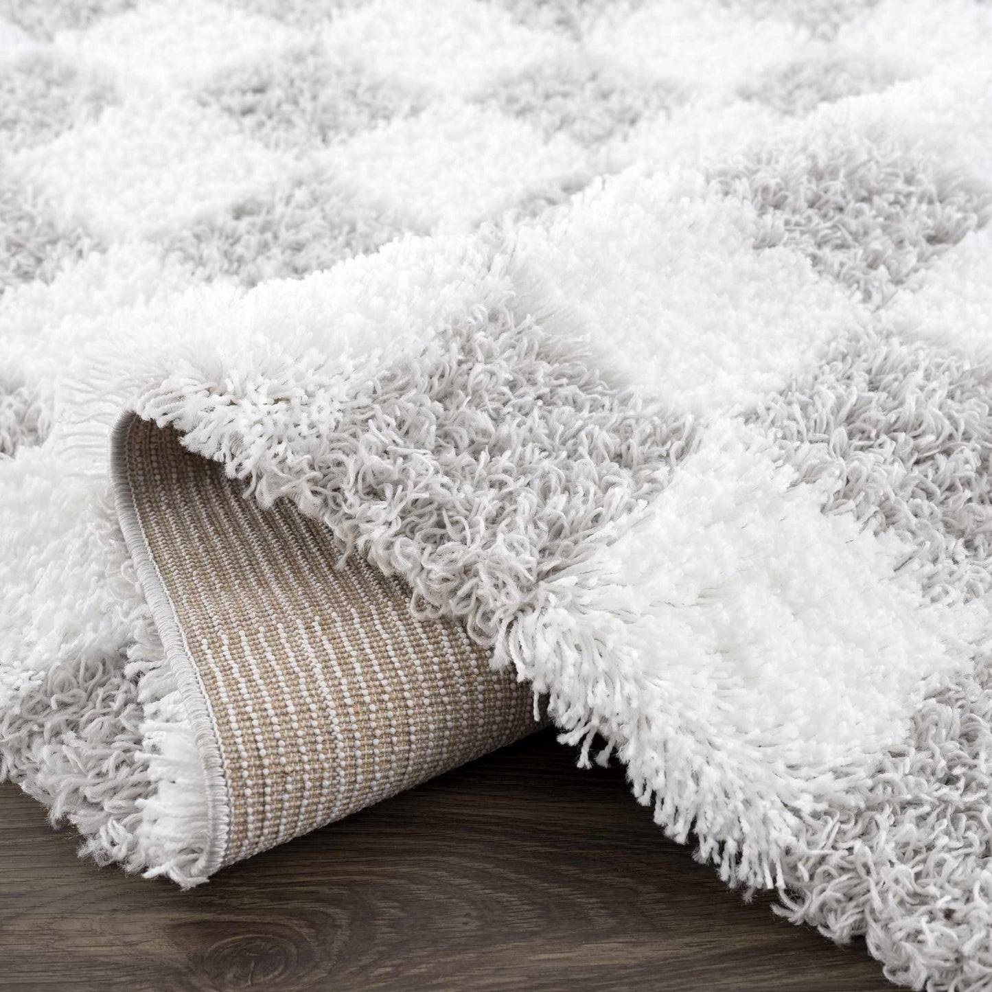 Atira Gray Checkered Area Rug - MyTuftedRugs.com