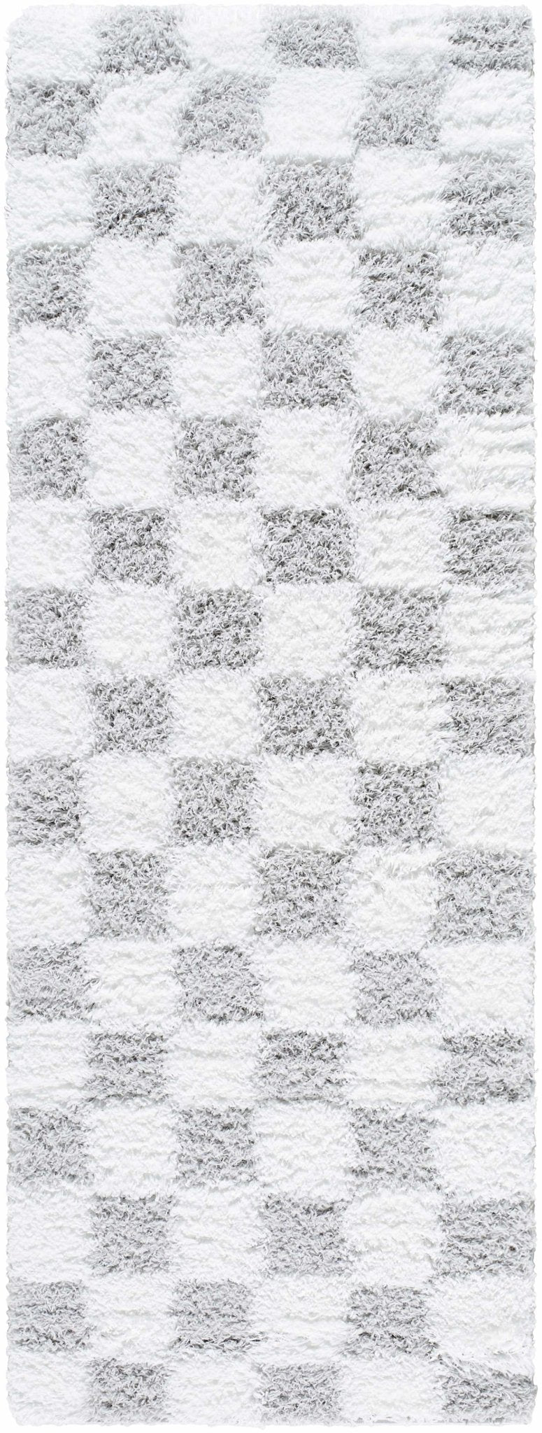 Atira Gray Checkered Area Rug - MyTuftedRugs.com