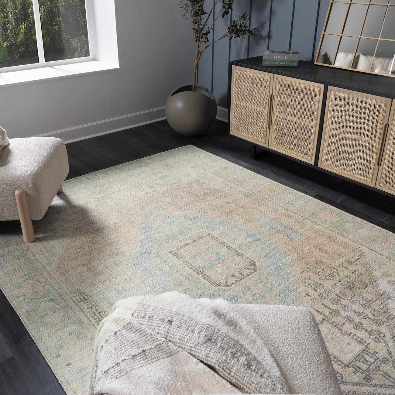 Baloy Vintage Washable Rug - MyTuftedRugs.com