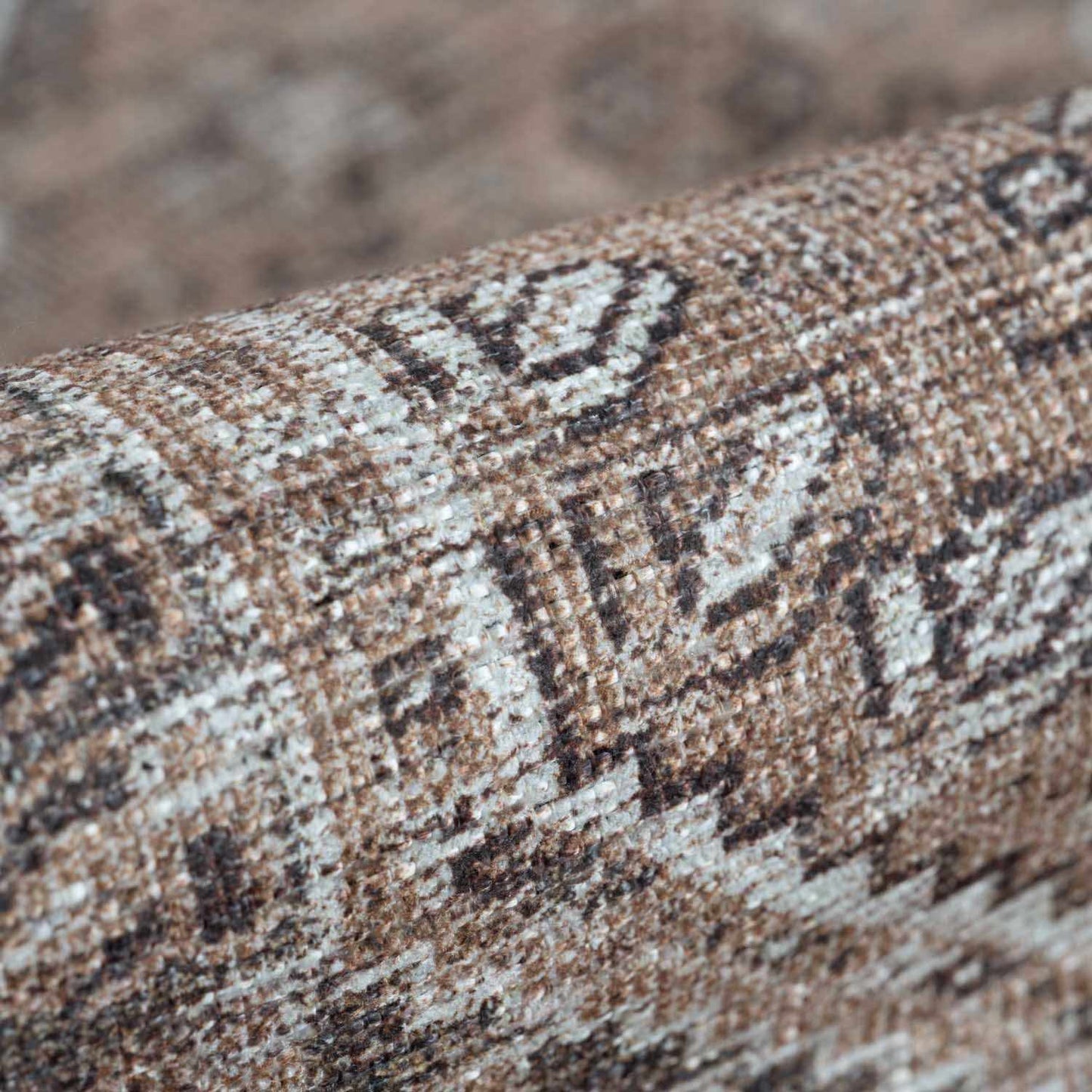 Barny Brown Flat Pile Washable Rug - MyTuftedRugs.com