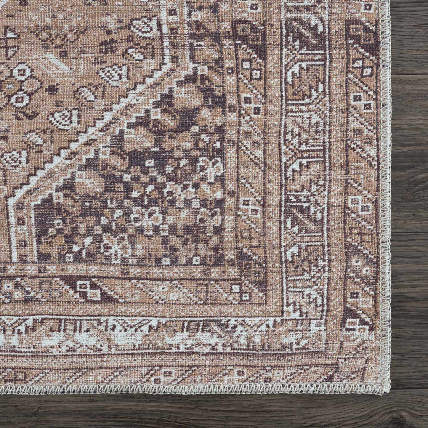 Barny Brown Flat Pile Washable Rug - MyTuftedRugs.com