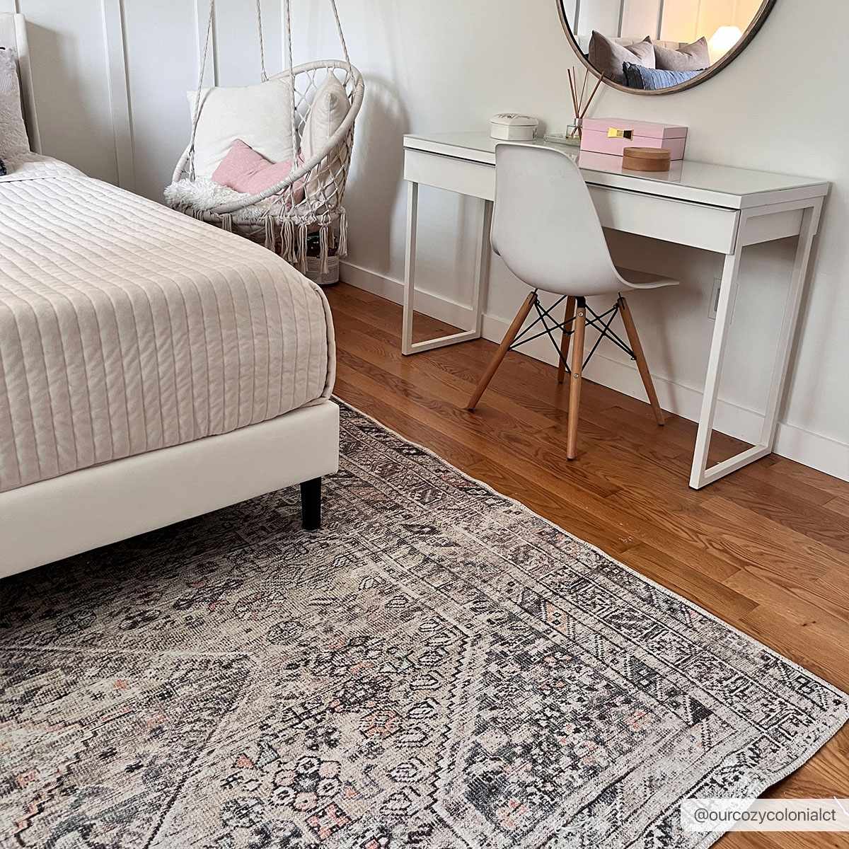 Barny Tan Flat Pile Washable Rug Area Rug - MyTuftedRugs.com