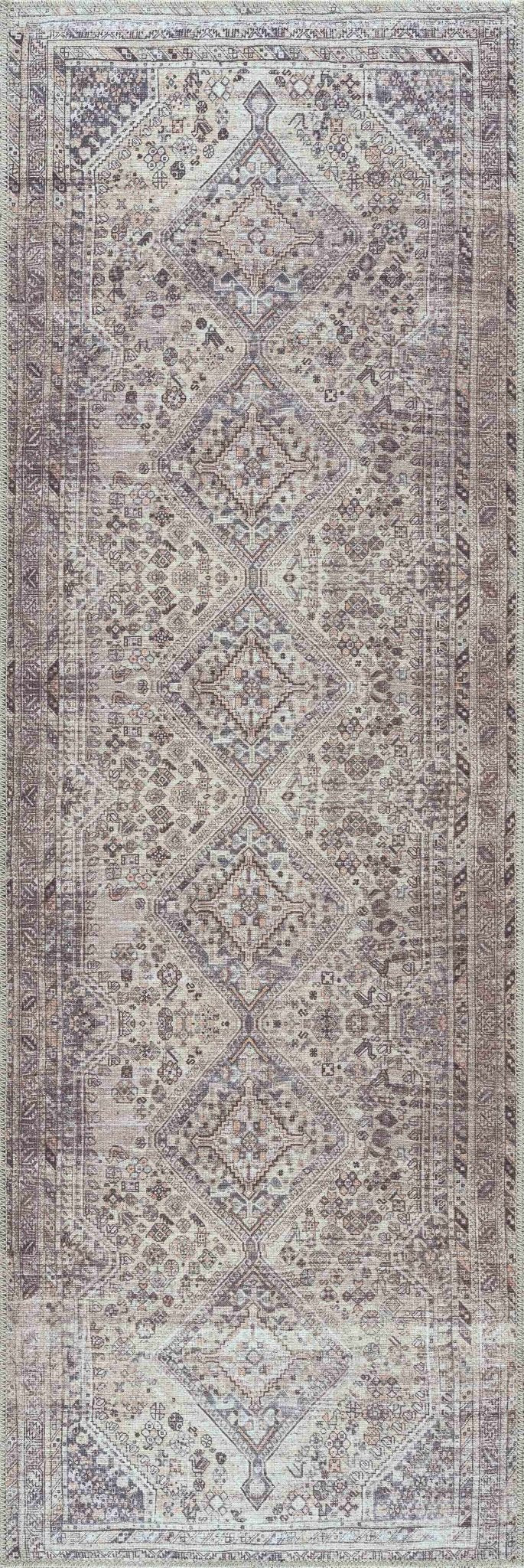 Barny Tan Flat Pile Washable Rug Area Rug - MyTuftedRugs.com