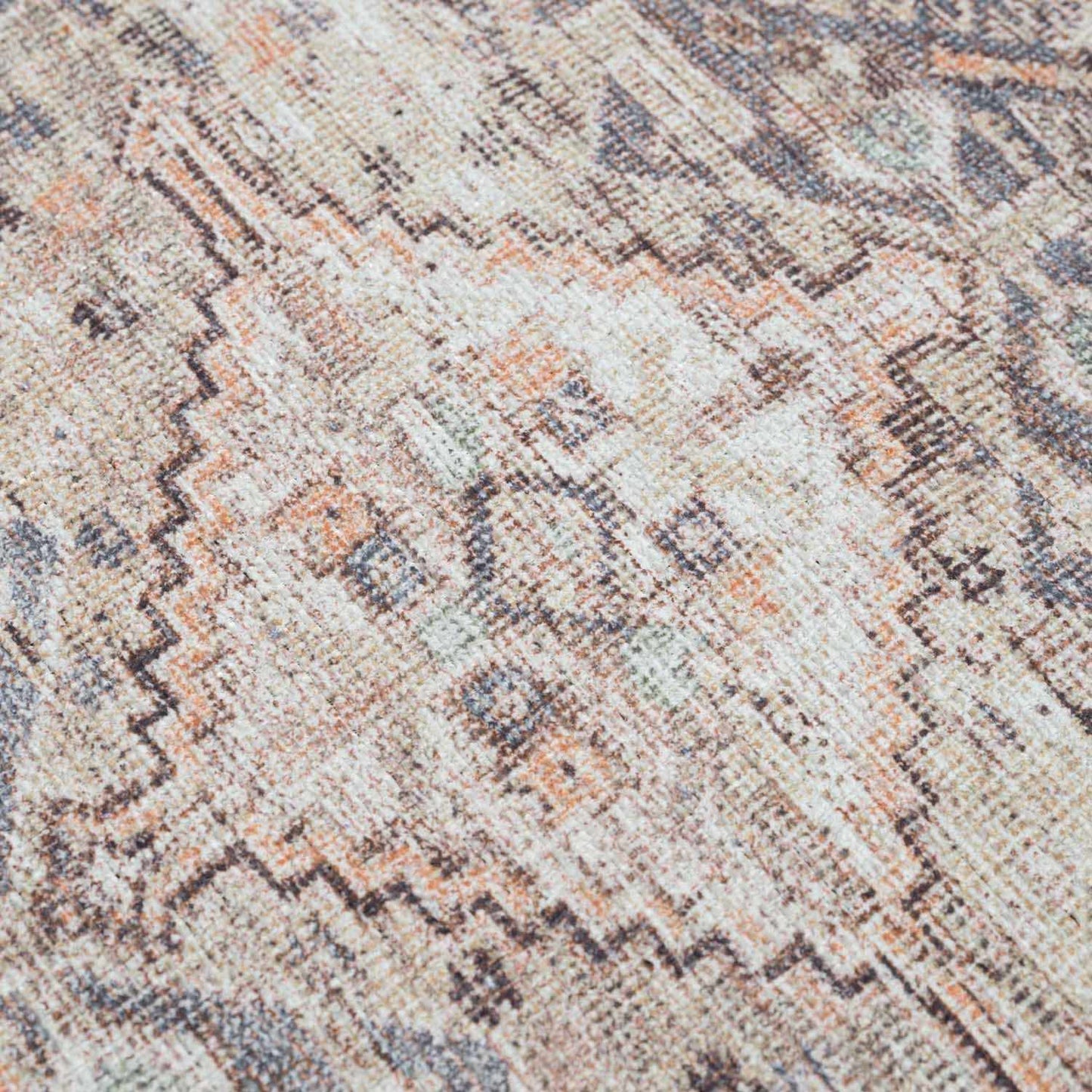 Barny Tan Flat Pile Washable Rug Area Rug - MyTuftedRugs.com