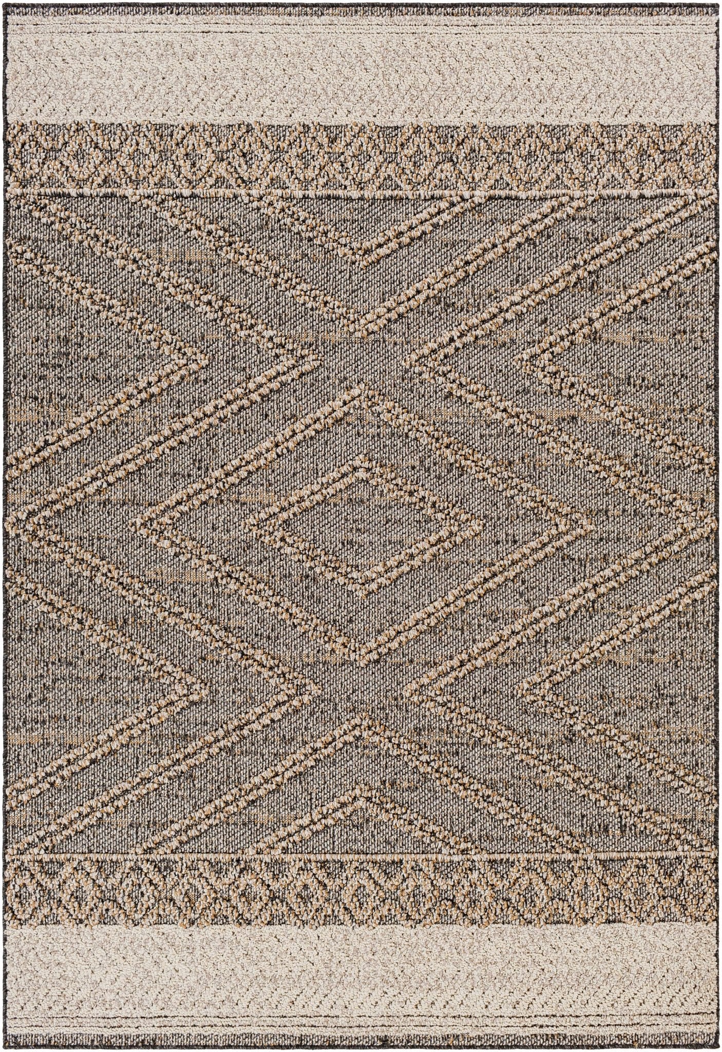 Beige Charcoal Areli Area Rug - MyTuftedRugs.com