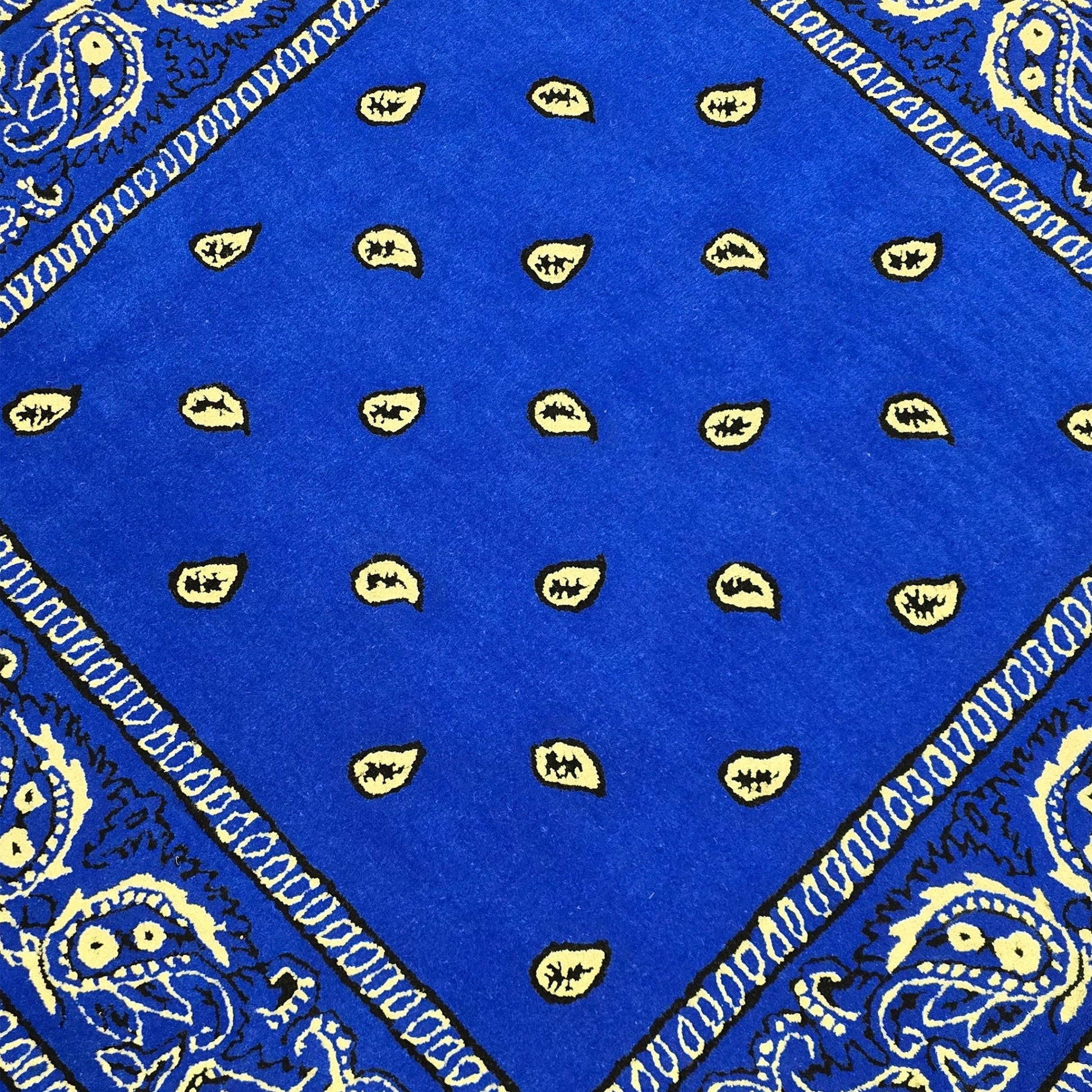 Blue Paisley Pattern Hand Tufted Rug - MyTuftedRugs.com