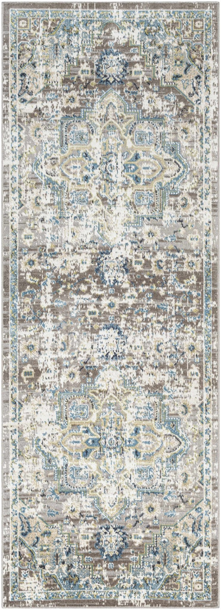 Cabacungan Gray & Blue Washable Area Rug - MyTuftedRugs.com