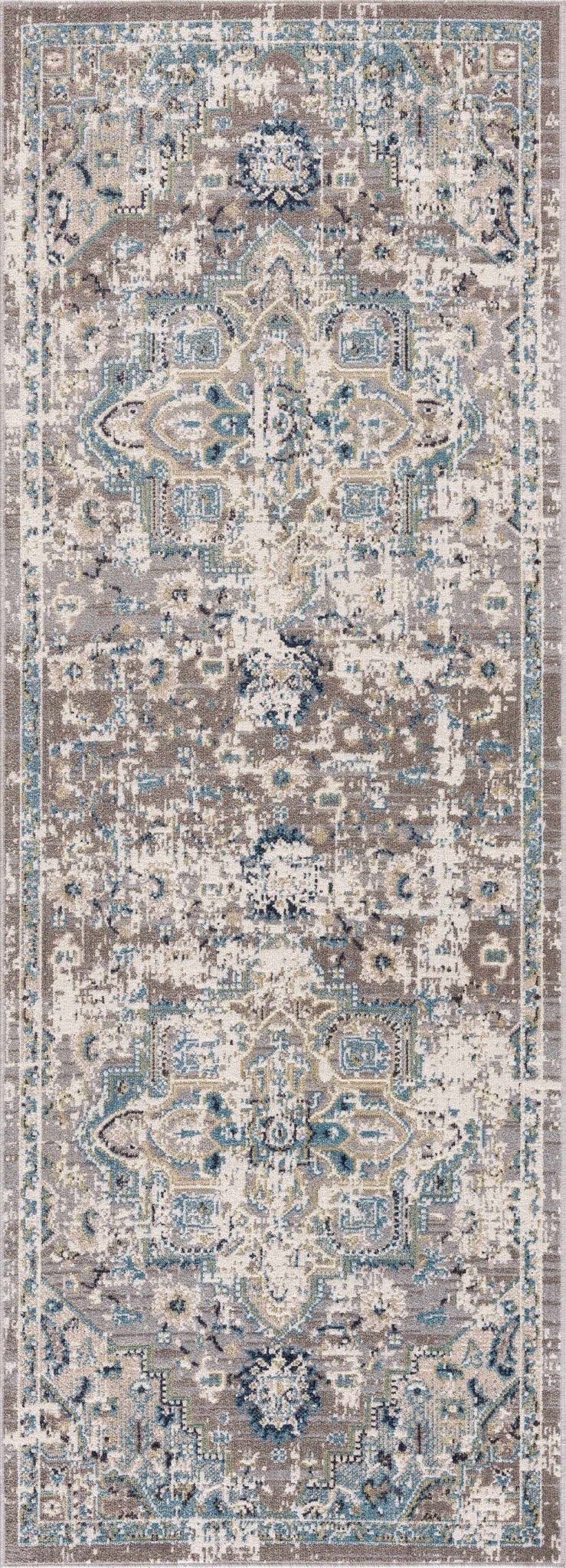 Cabacungan Gray & Blue Washable Area Rug - MyTuftedRugs.com