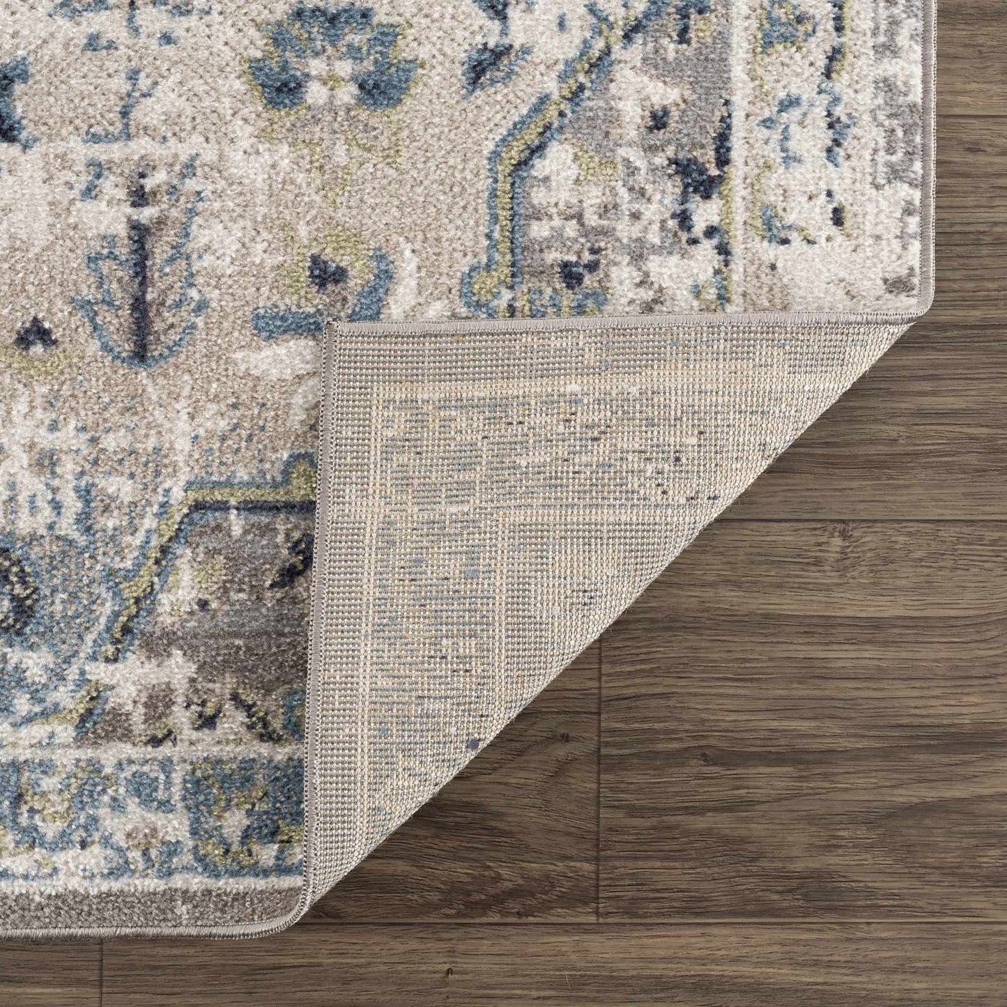 Cabacungan Gray & Blue Washable Area Rug - MyTuftedRugs.com