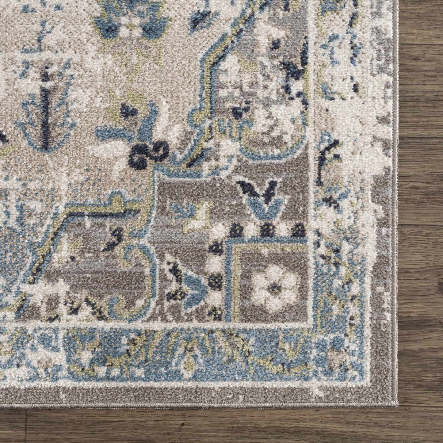 Cabacungan Gray & Blue Washable Area Rug - MyTuftedRugs.com