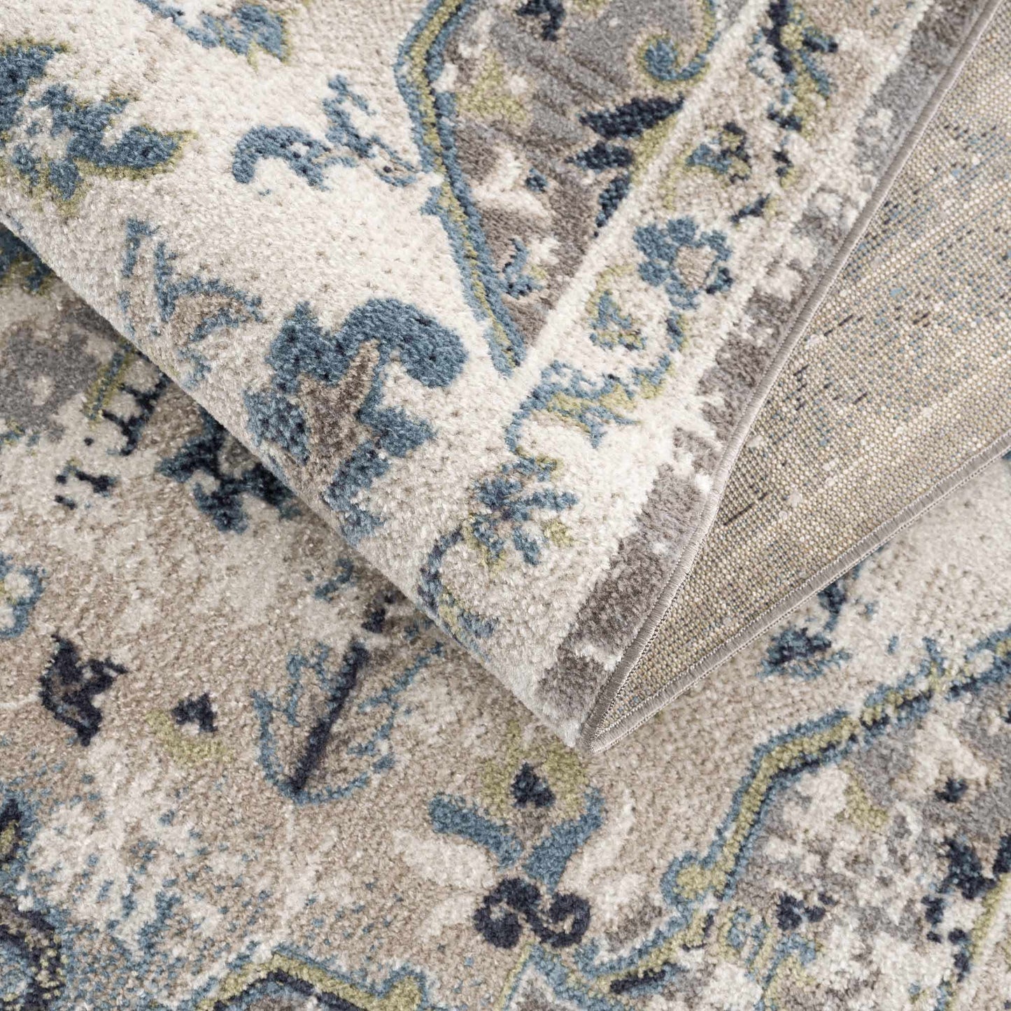Cabacungan Gray & Blue Washable Area Rug - MyTuftedRugs.com