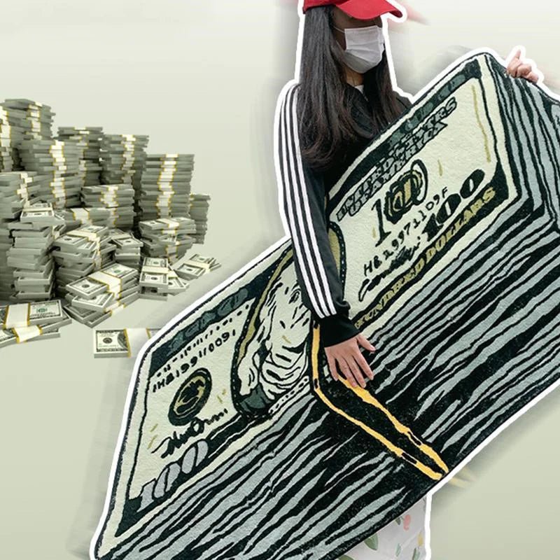 Creative Dollar Rug | Plush Shaggy Rug with Unique Dollar Design - MyTuftedRugs.com