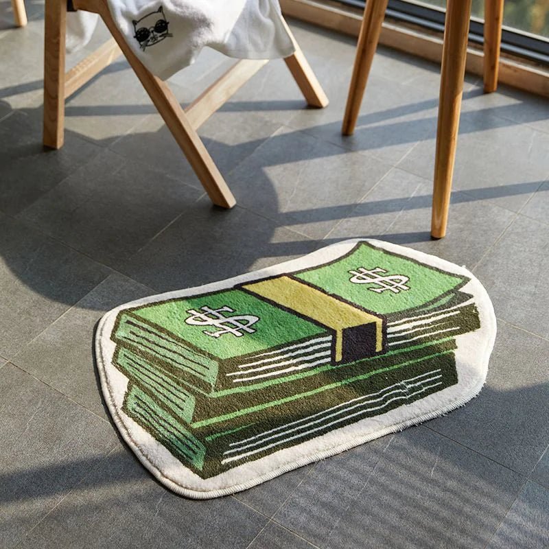 Creative Dollar Rug | Plush Shaggy Rug with Unique Dollar Design - MyTuftedRugs.com