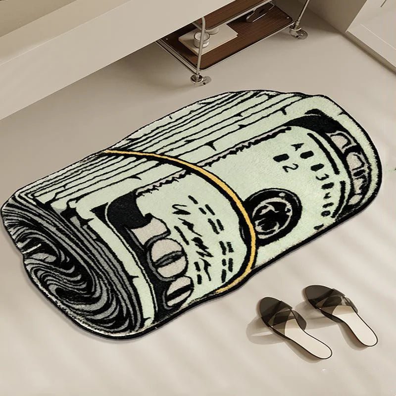 Creative Dollar Rug | Plush Shaggy Rug with Unique Dollar Design - MyTuftedRugs.com