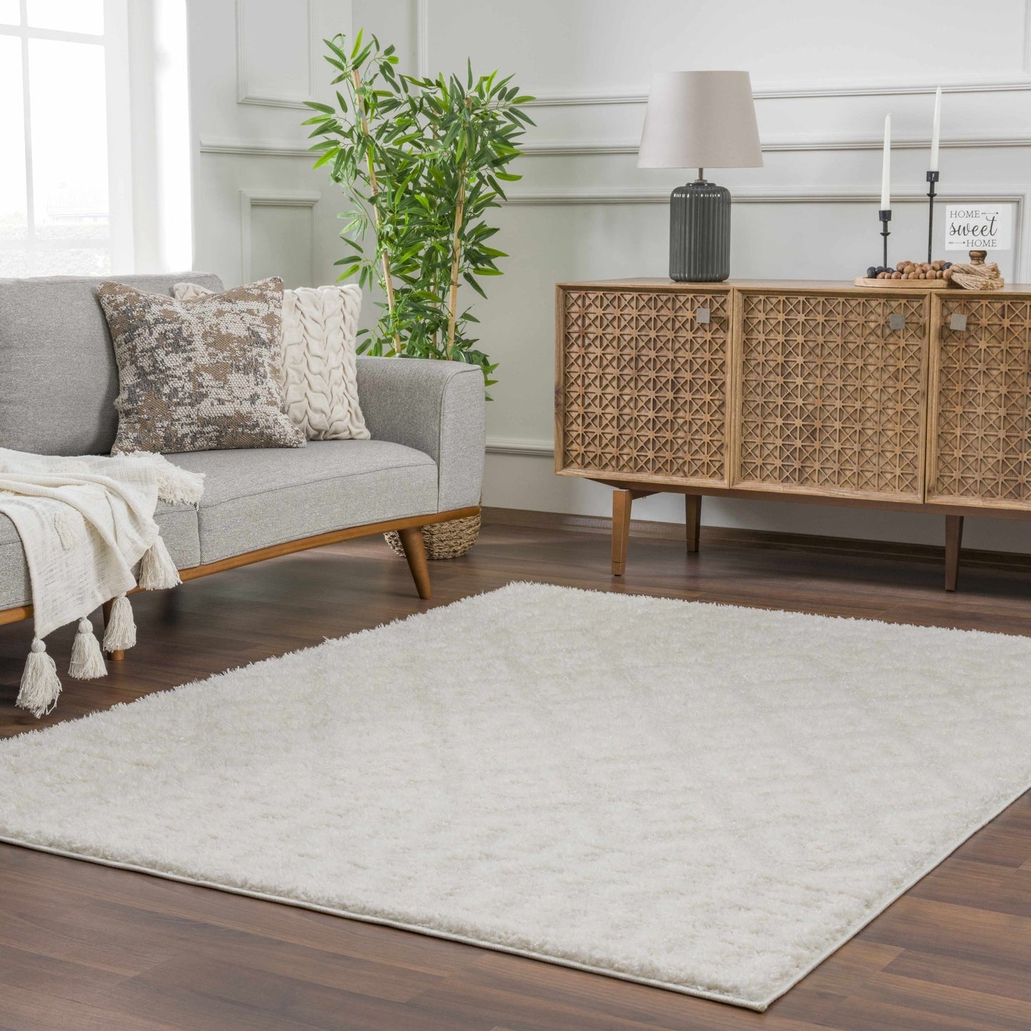Eivin Cream Diamonds Plush Rug - MyTuftedRugs.com