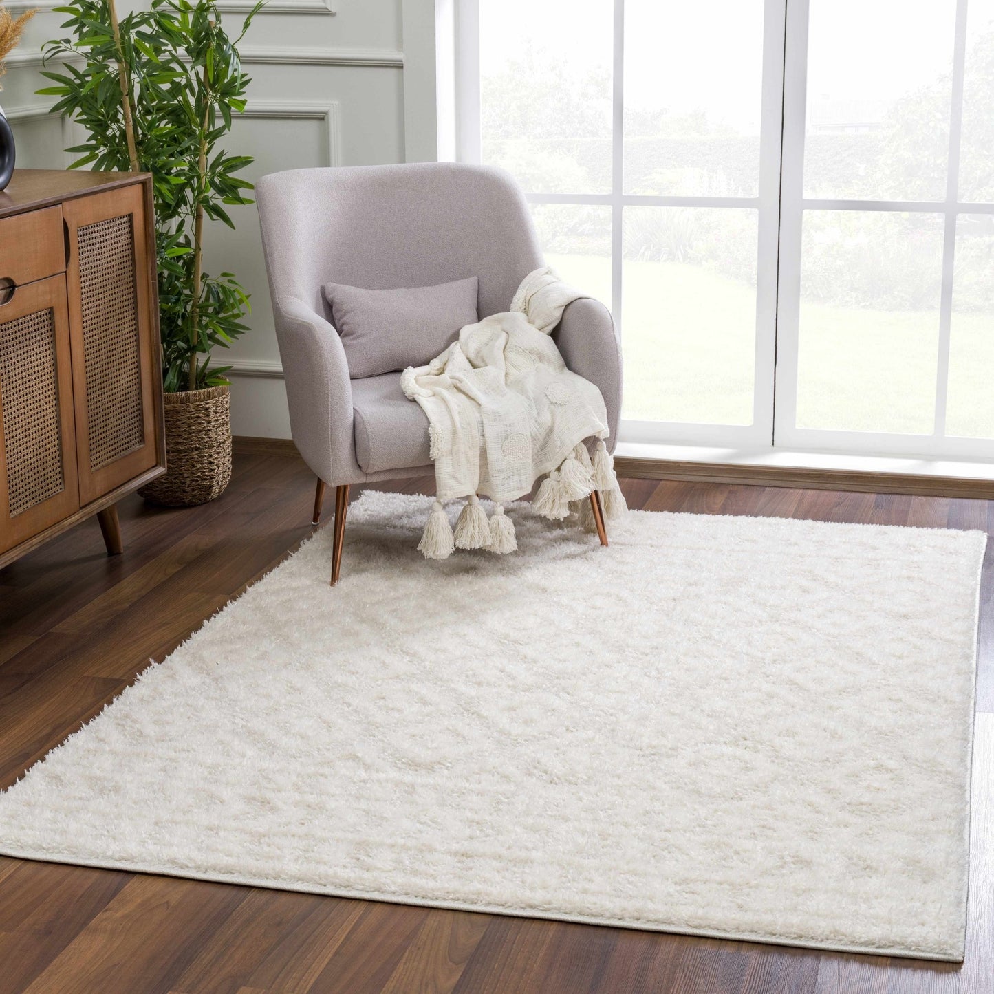 Eivin Cream Diamonds Plush Rug - MyTuftedRugs.com