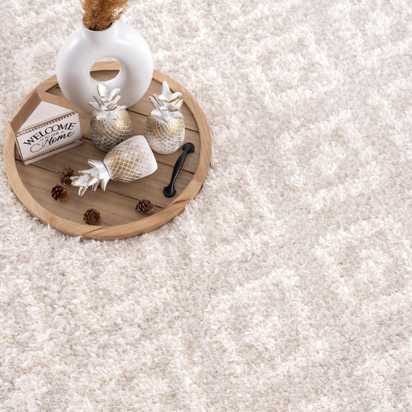 Eivin Cream Diamonds Plush Rug - MyTuftedRugs.com