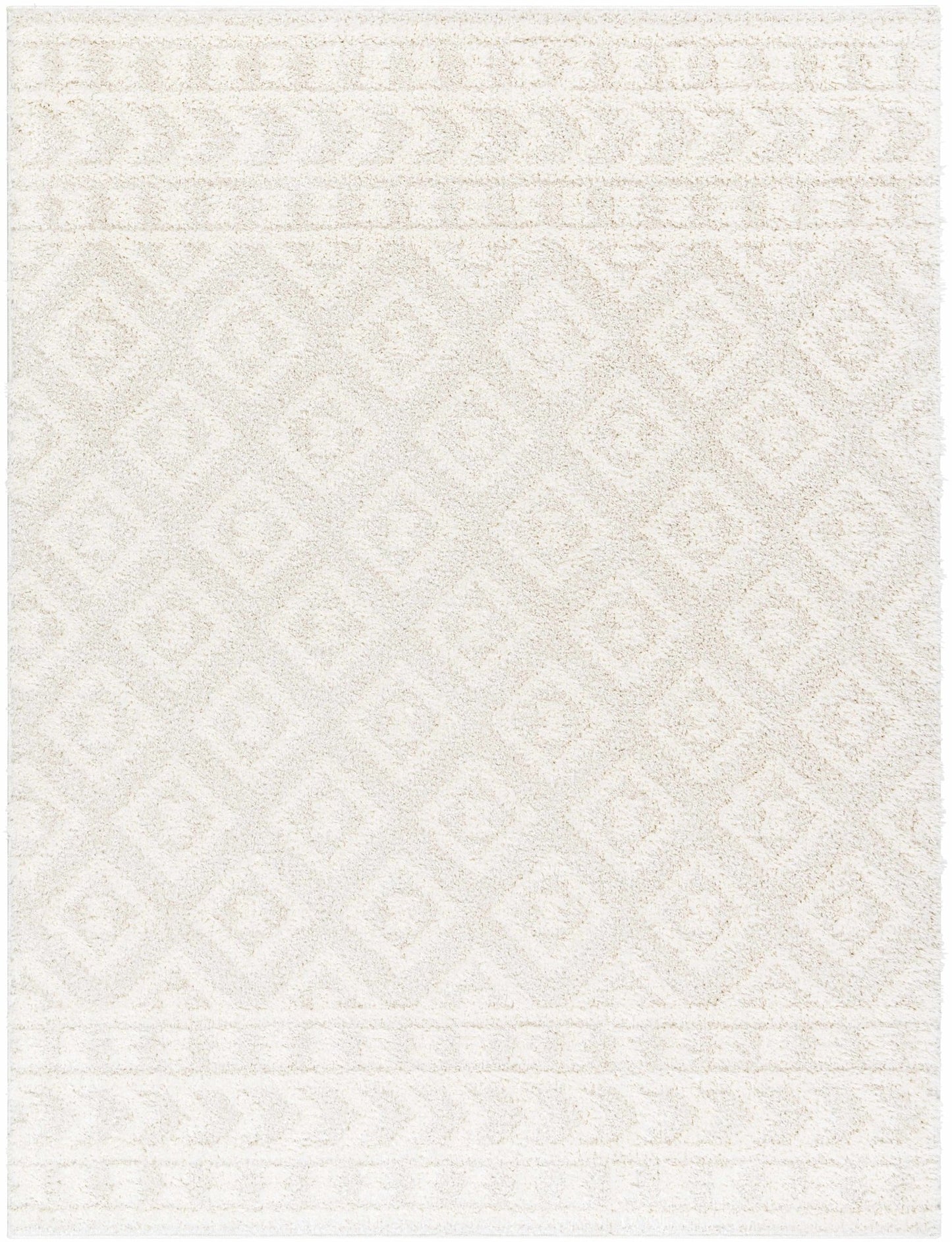 Eivin Cream Diamonds Plush Rug - MyTuftedRugs.com