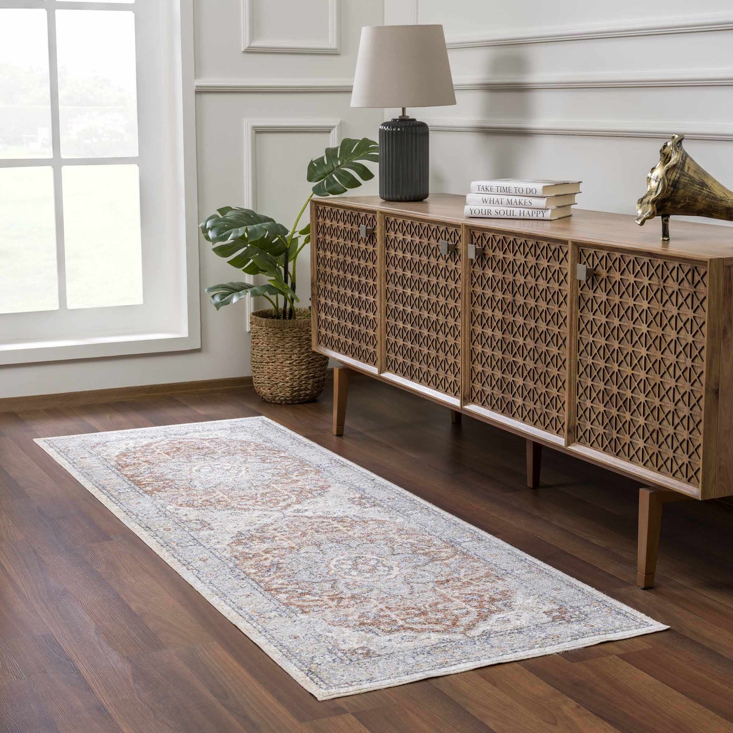Emke Flat Pile Washable Rug - MyTuftedRugs.com