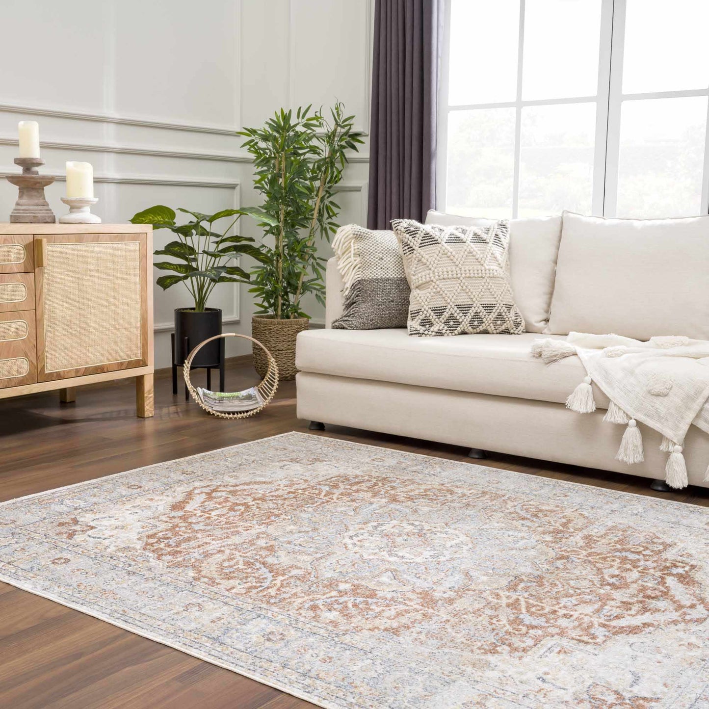 Emke Flat Pile Washable Rug - MyTuftedRugs.com