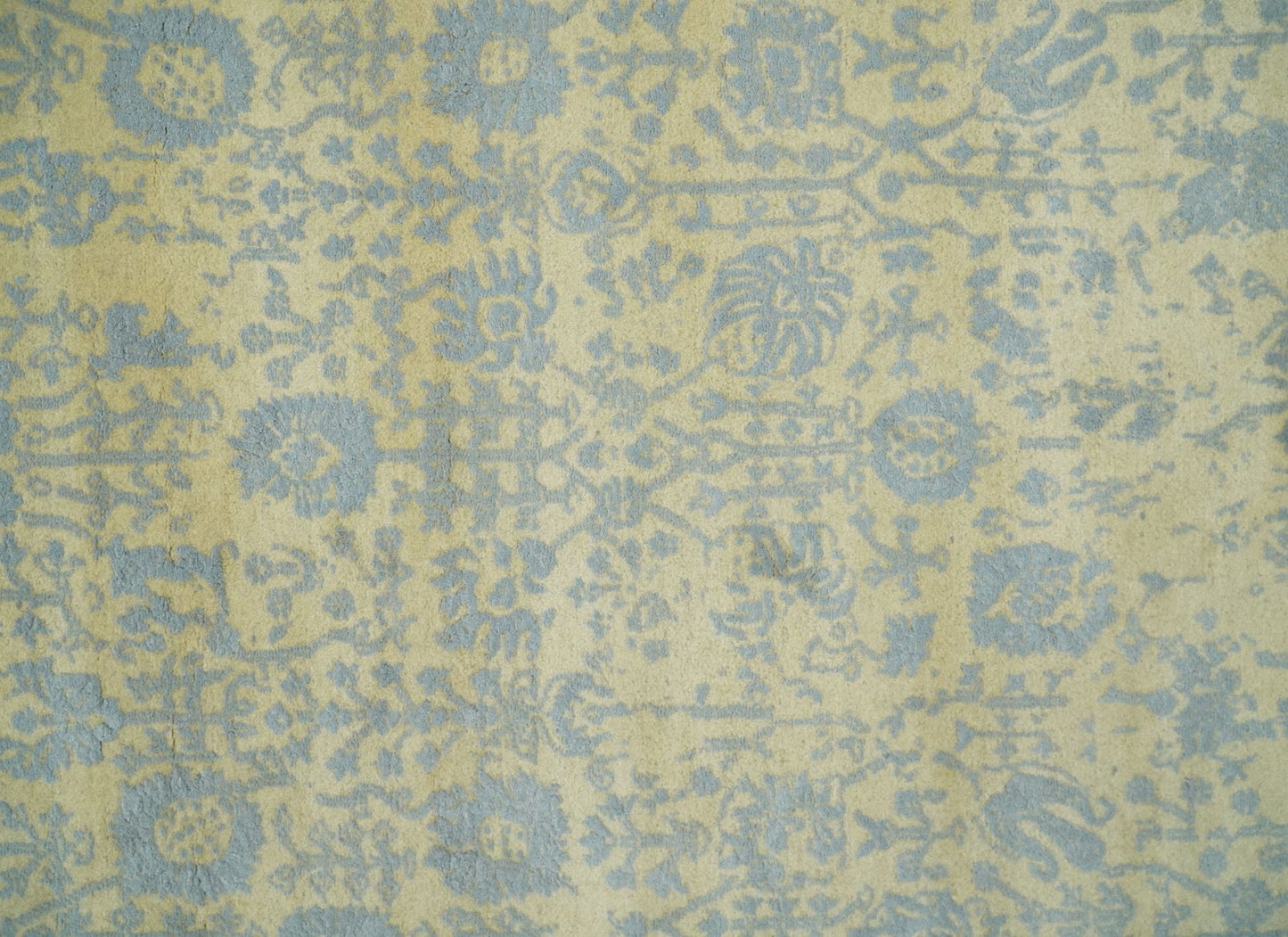 Fine Hand - Knotted Wool & Bamboo Silk Rug – Gold & Silver - MyTuftedRugs.com