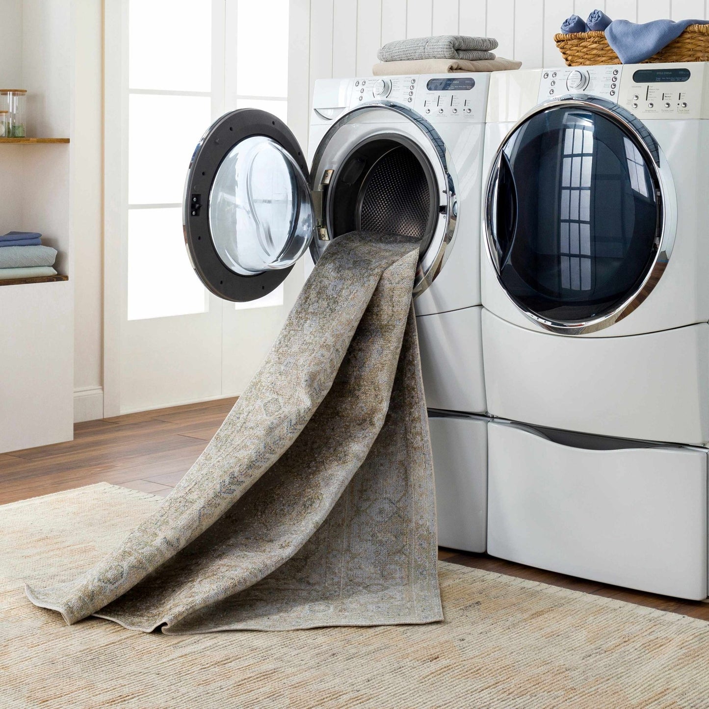 Gael Flat Pile Washable Rug - MyTuftedRugs.com