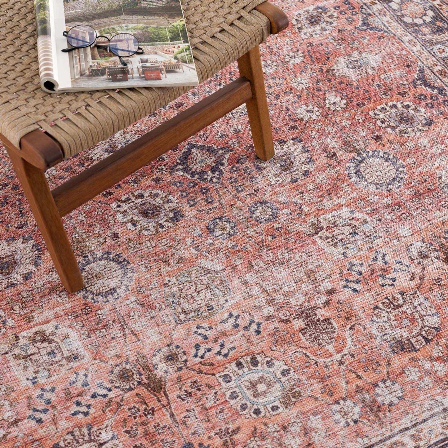 Ganyangan Red Washable Rug - MyTuftedRugs.com