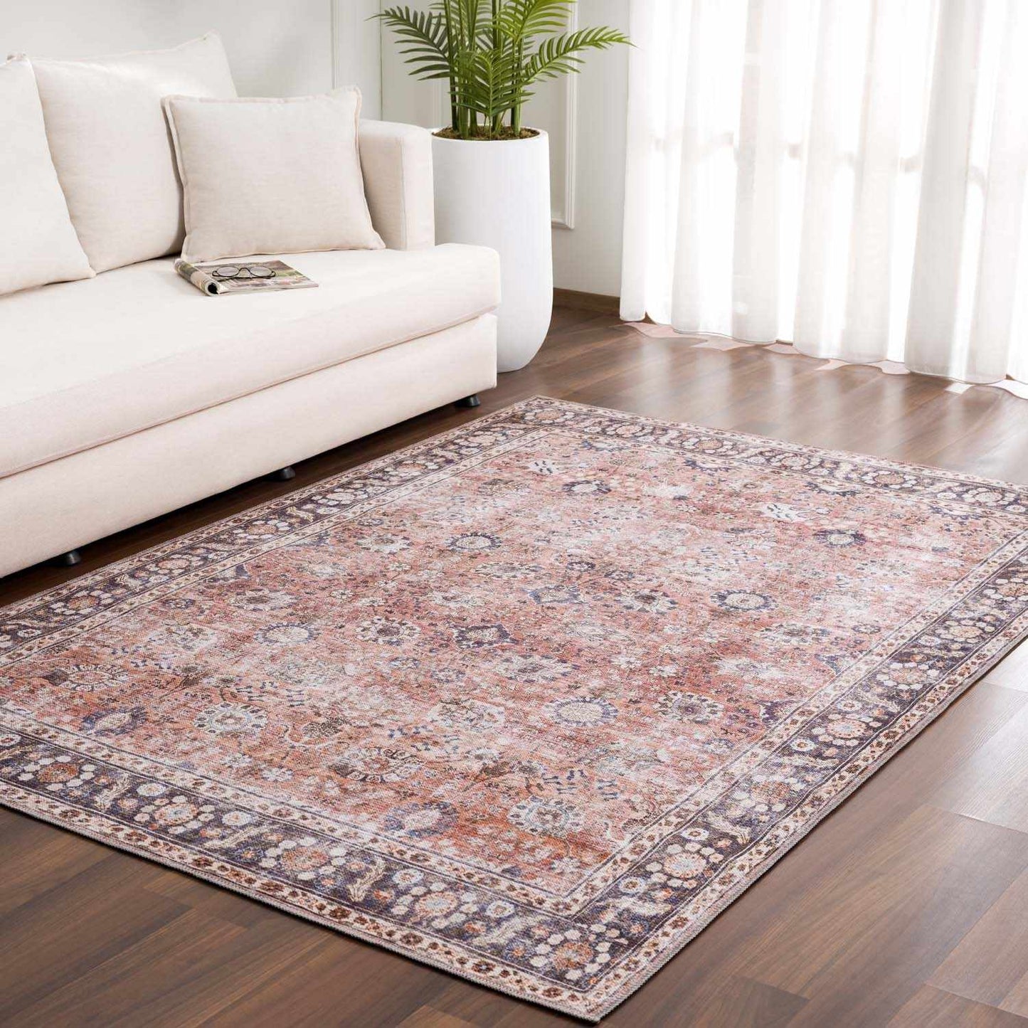 Ganyangan Red Washable Rug - MyTuftedRugs.com