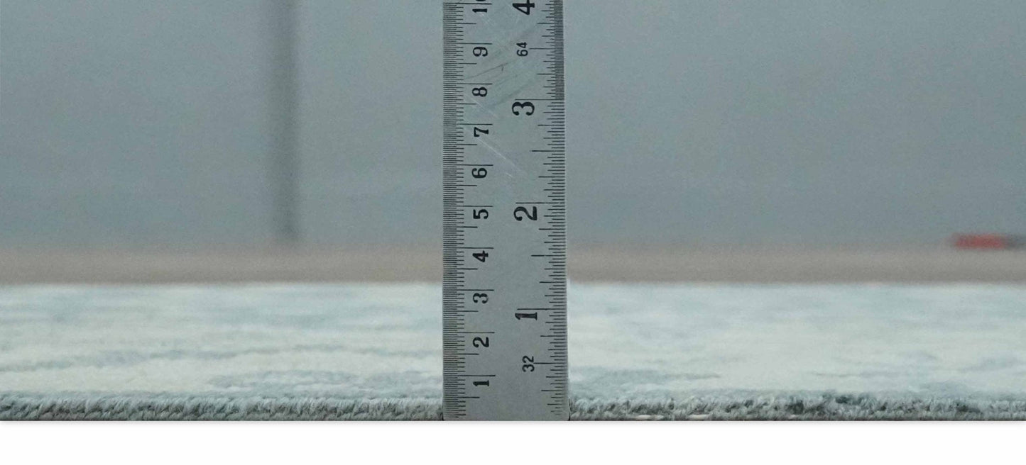 Hand - Knotted 2x4 Oushak Rug | Ivory & Charcoal Wool - MyTuftedRugs.com