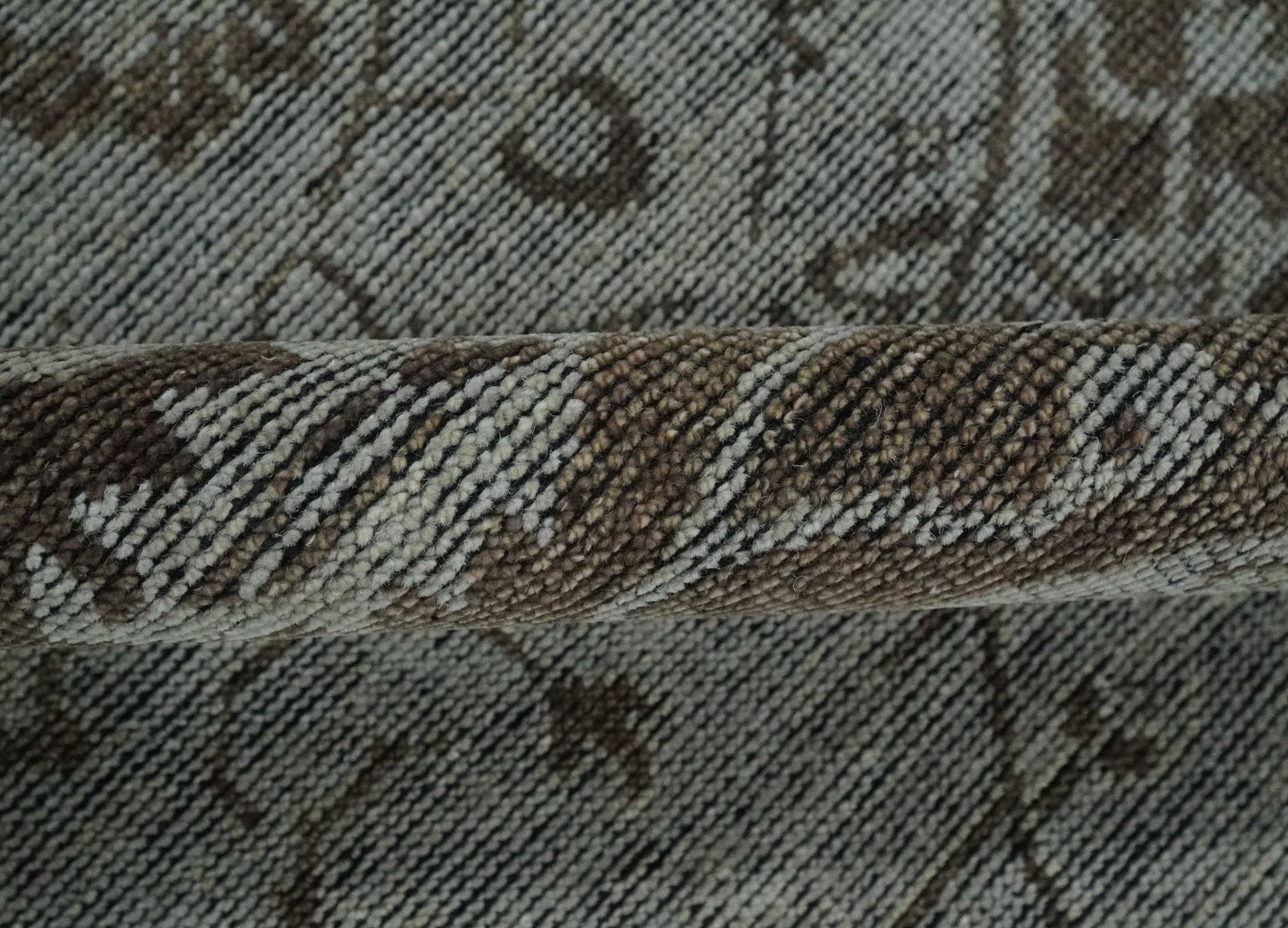 Hand - Knotted Serapi Wool Rug – Silver, Charcoal & Brown (8x10) - MyTuftedRugs.com