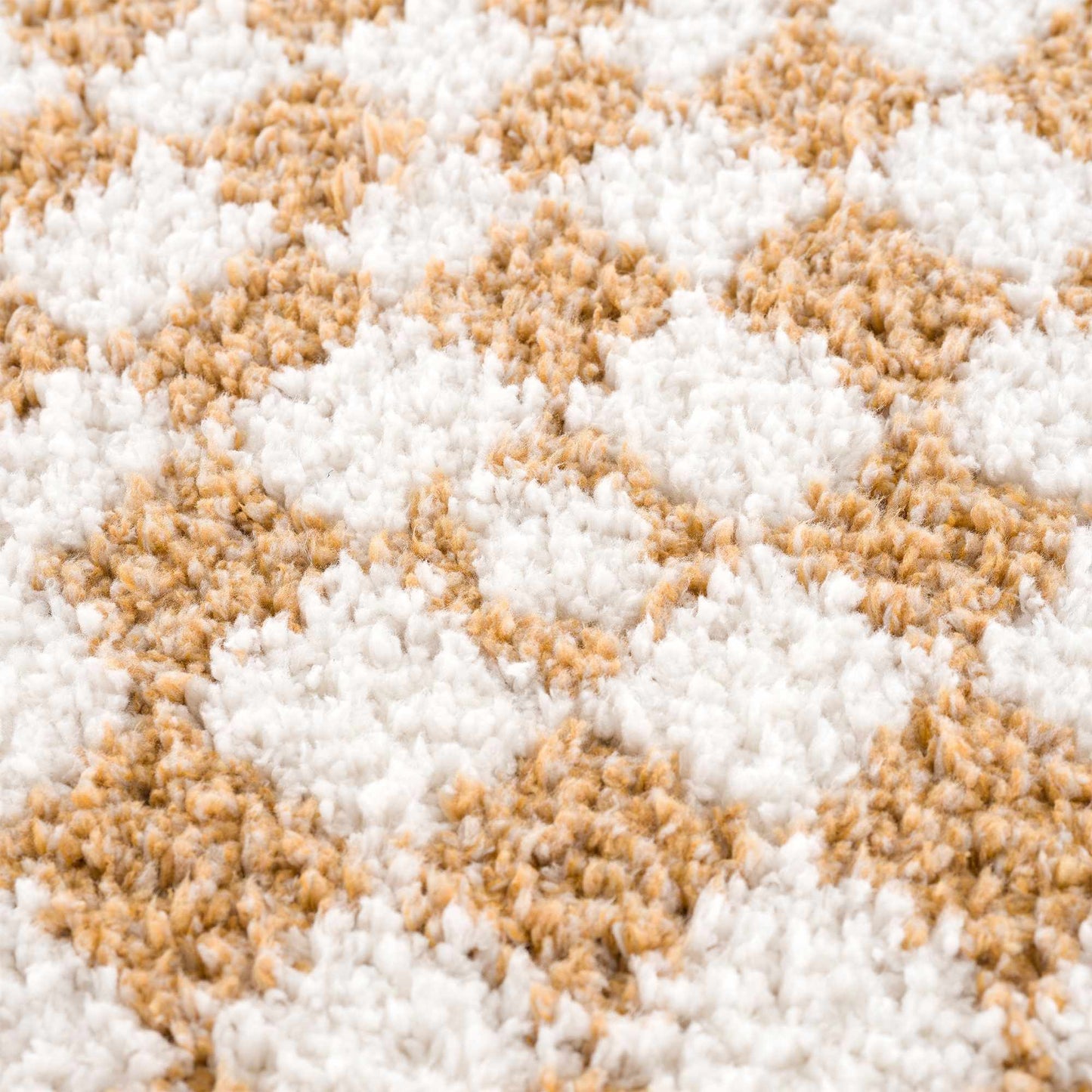 Kieu Mustard & Ivory Checkered Area Rug - MyTuftedRugs.com