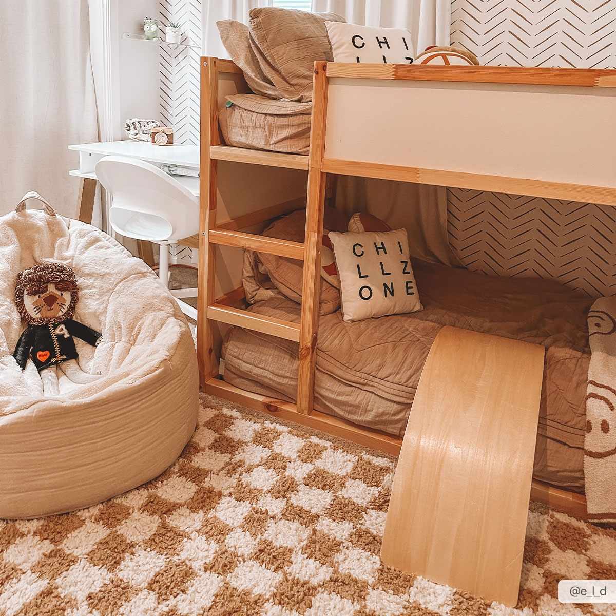 Kieu Mustard & Ivory Checkered Area Rug - MyTuftedRugs.com