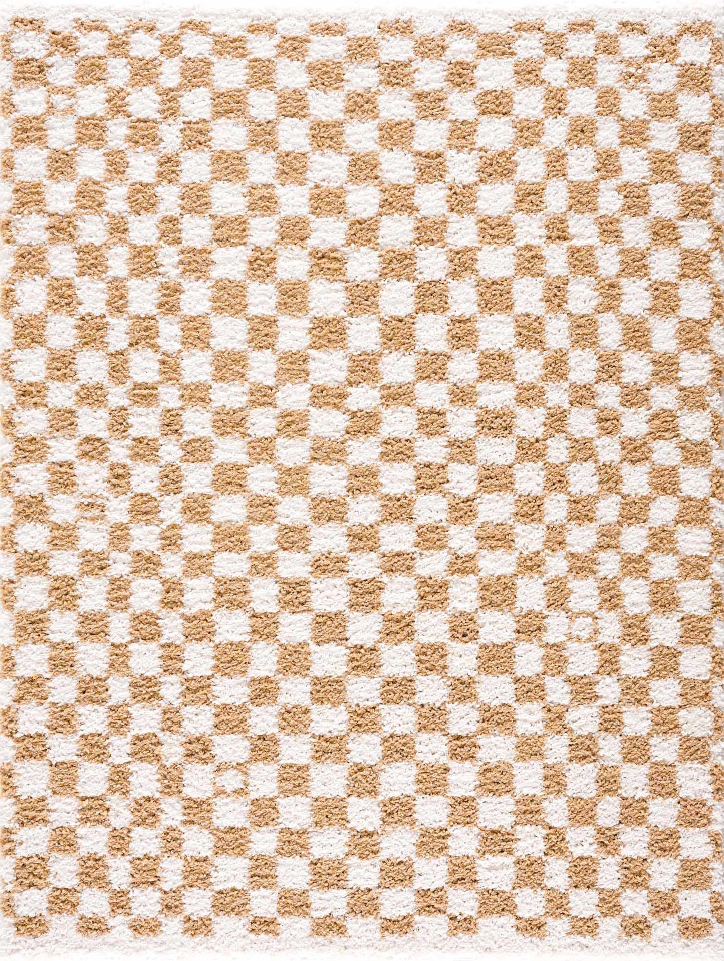 Kieu Mustard & Ivory Checkered Area Rug - MyTuftedRugs.com