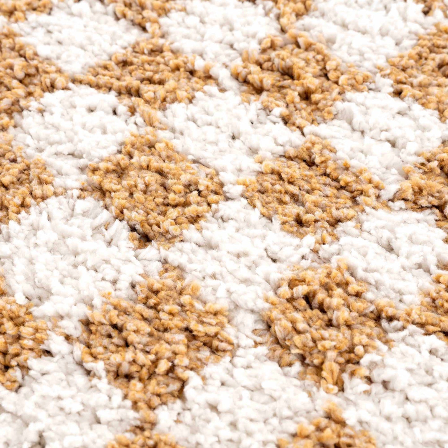 Kieu Mustard & Ivory Checkered Area Rug - MyTuftedRugs.com