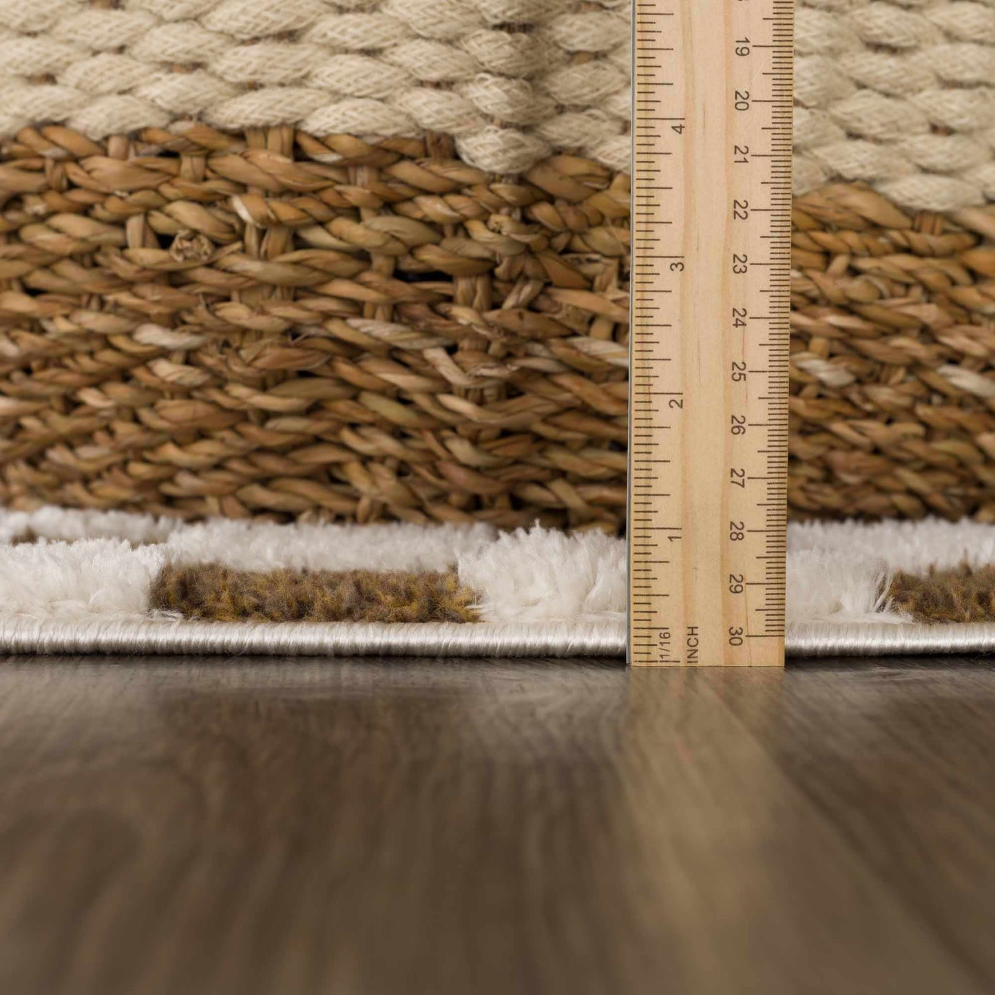 Lajos Brown Checkered Shag Rug - MyTuftedRugs.com