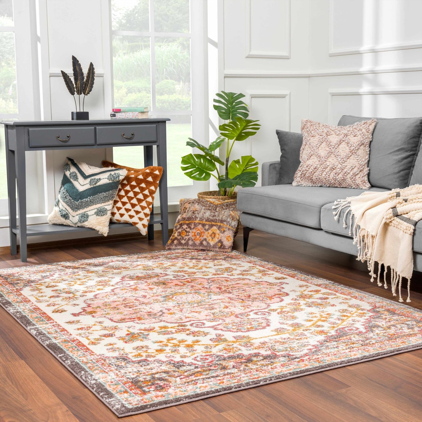 Oark Floral Medallion Area Rug - MyTuftedRugs.com