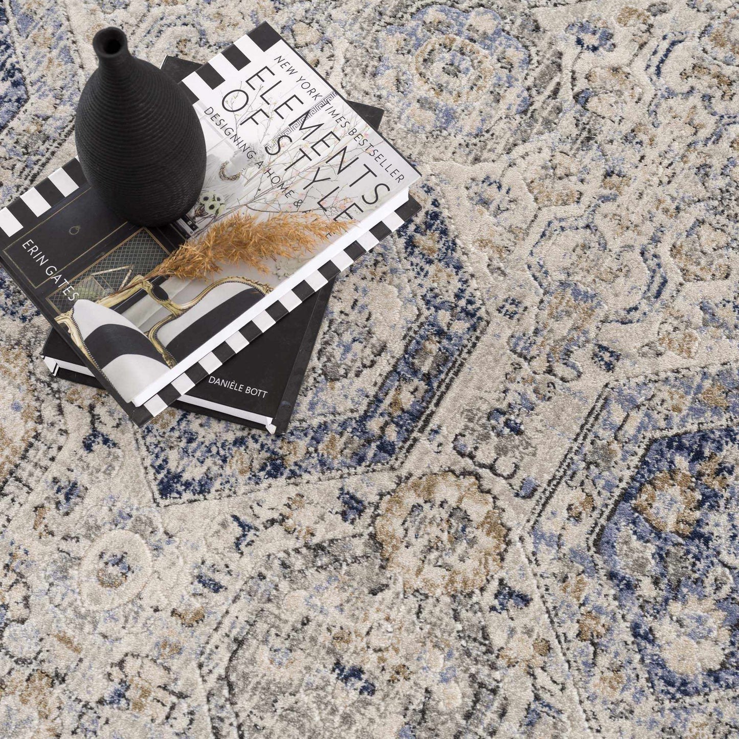 Parkerfield Cream & Blue Area Rug - MyTuftedRugs.com