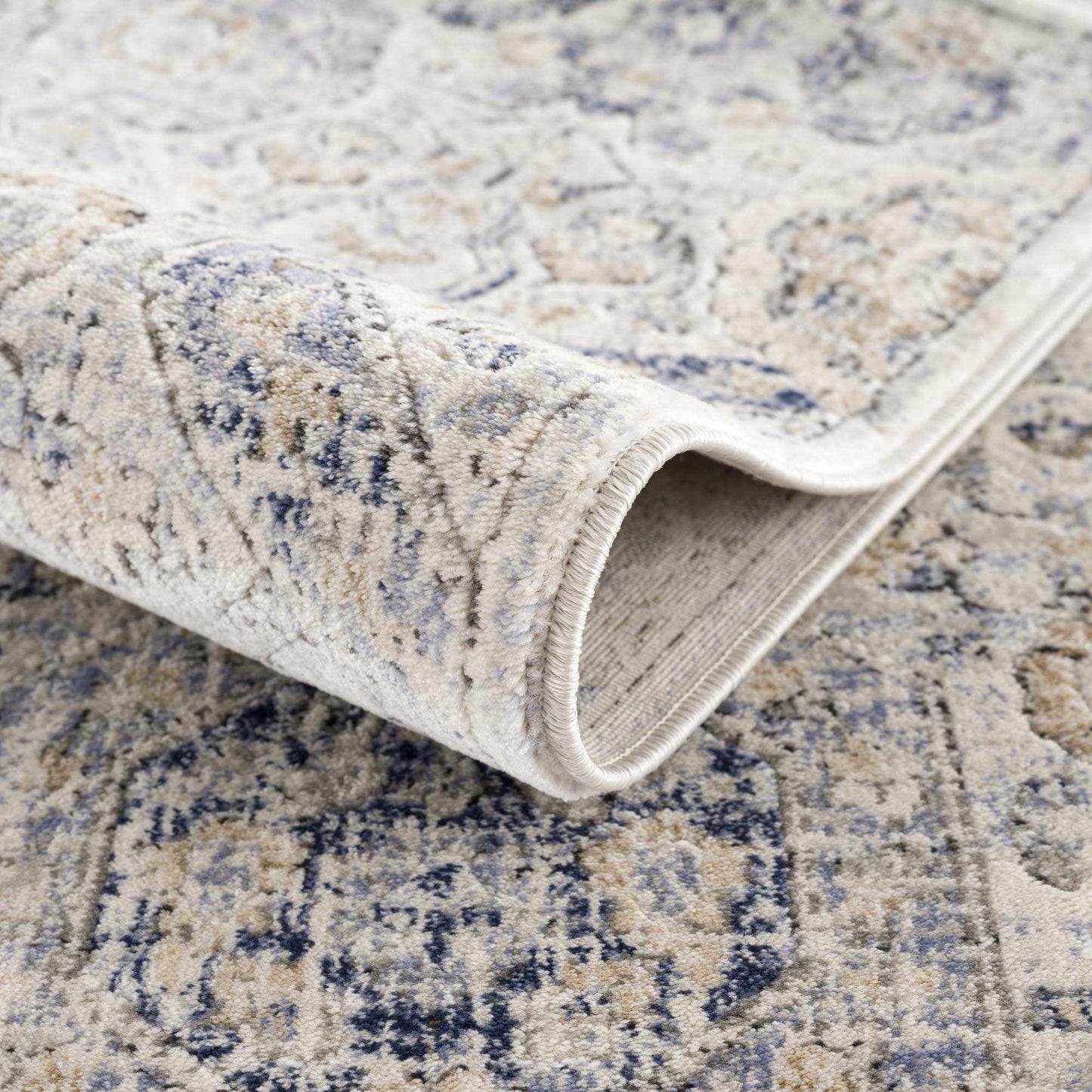 Parkerfield Cream & Blue Area Rug - MyTuftedRugs.com
