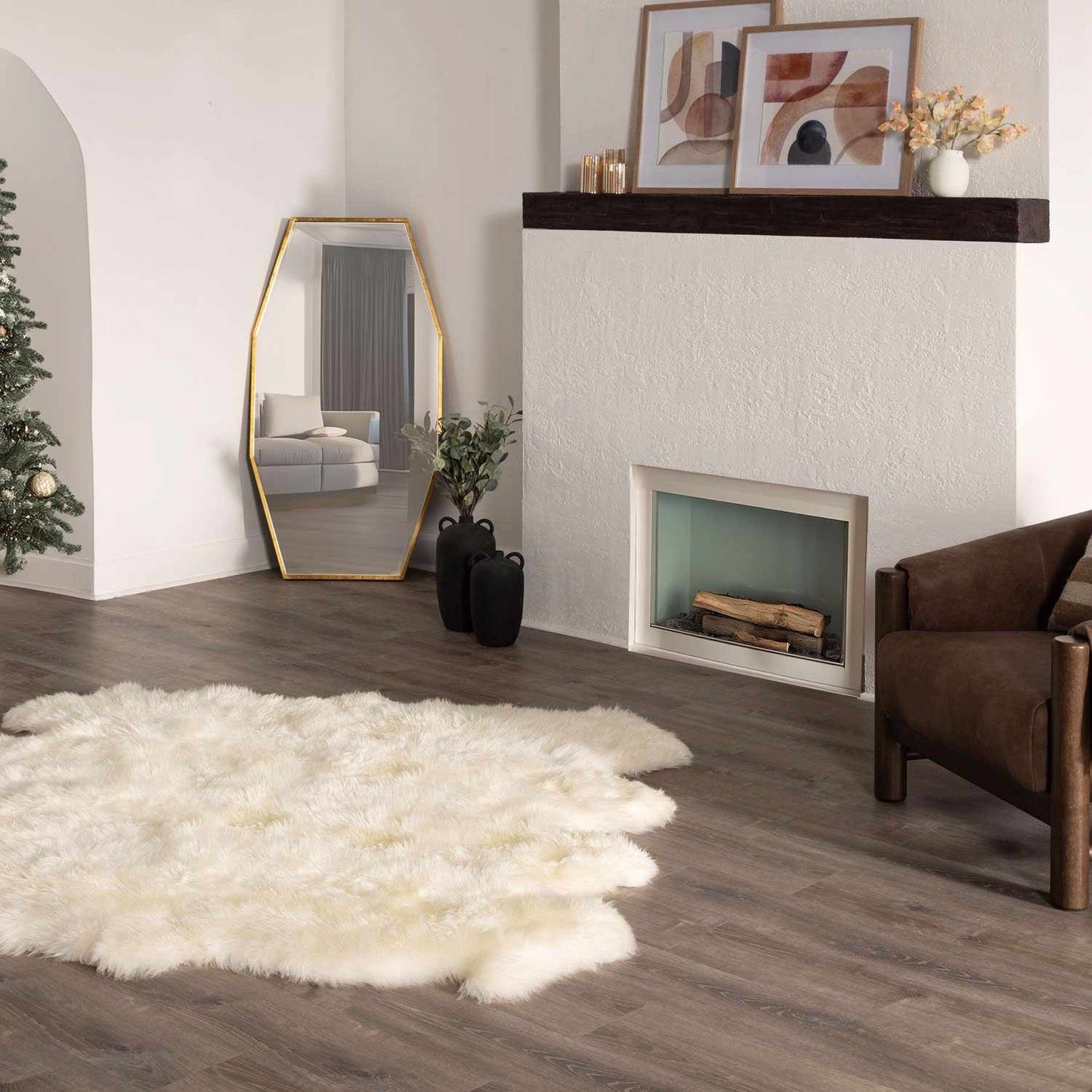 Premium White Soft Sheepskin Rug - MyTuftedRugs.com