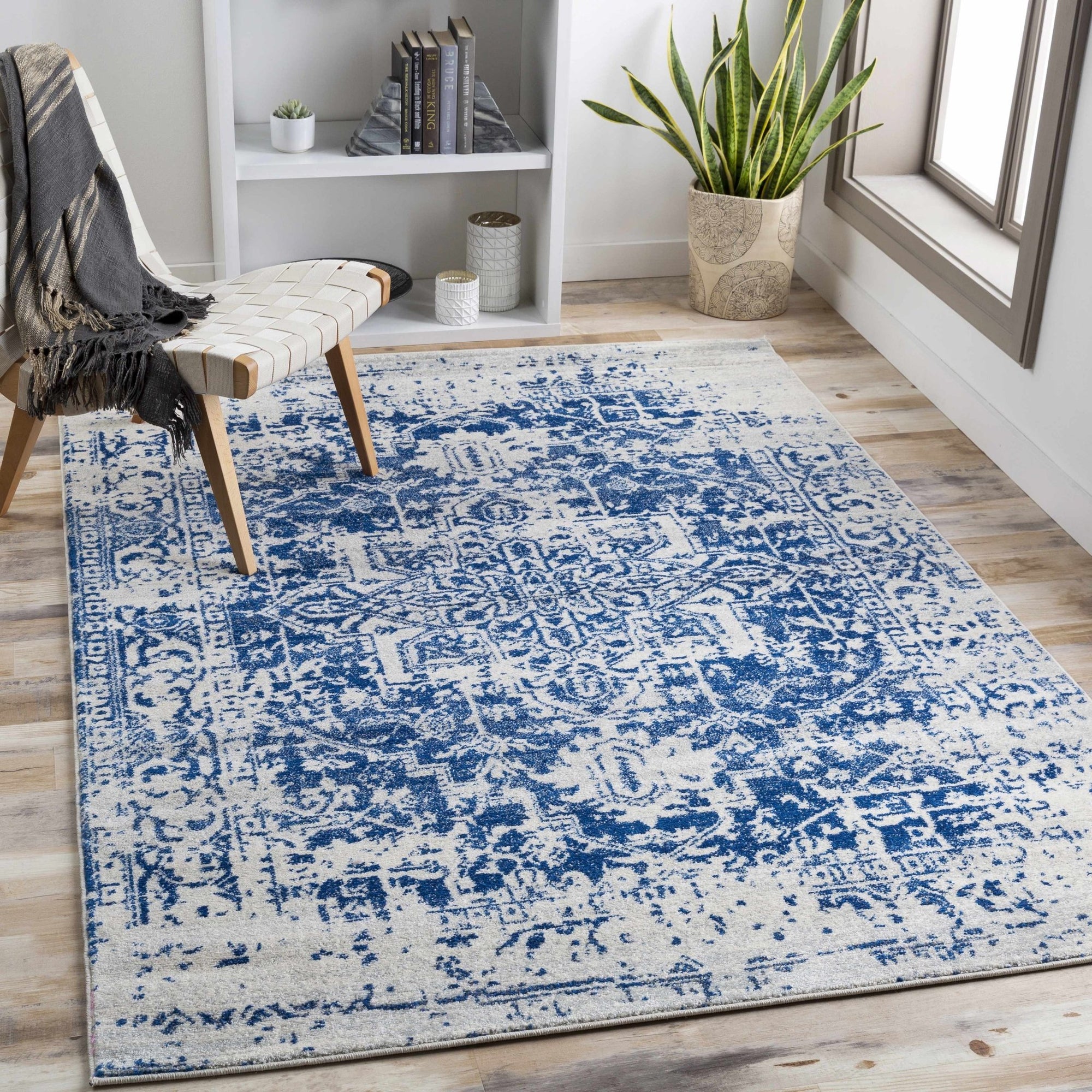 Rachel Navy Area Rug - MyTuftedRugs.com