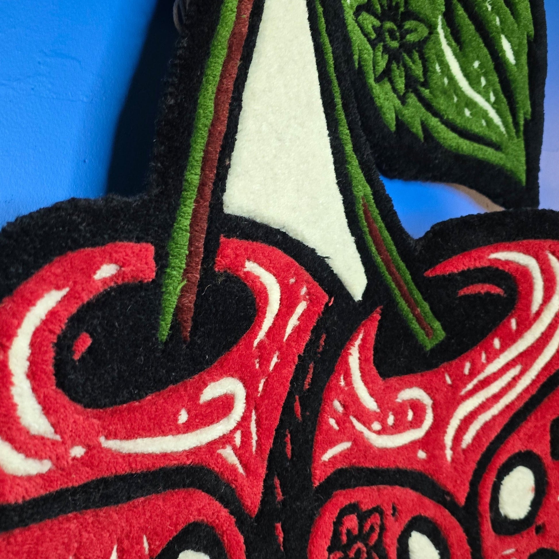 Red Cherry Dice Tufted Rug - MyTuftedRugs.com