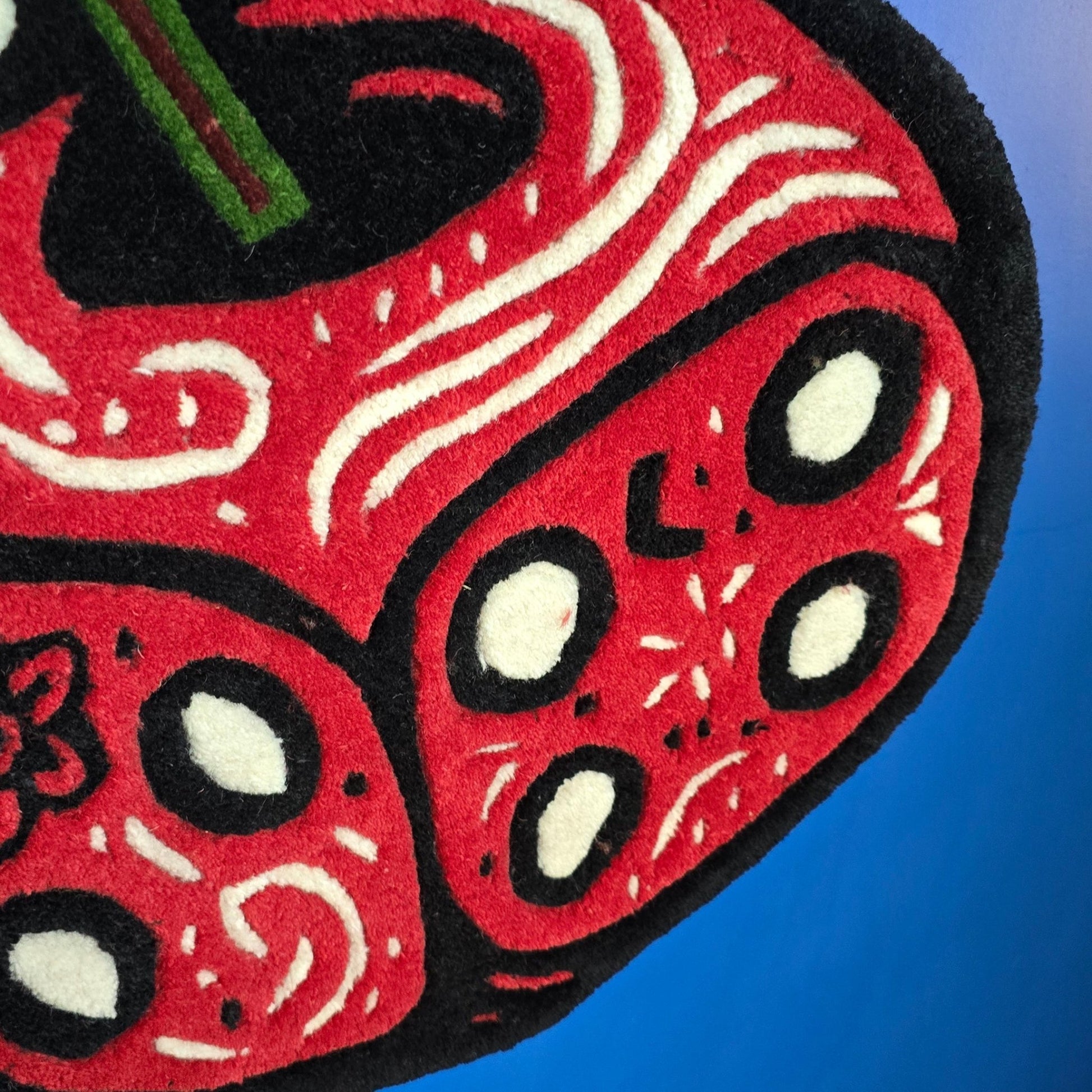 Red Cherry Dice Tufted Rug - MyTuftedRugs.com