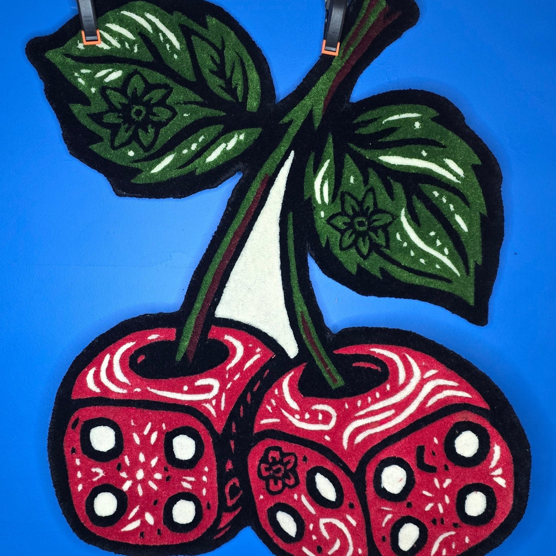 Red Cherry Dice Tufted Rug - MyTuftedRugs.com