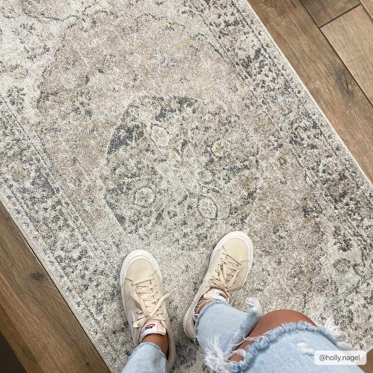 Rudo Beige Flat Pile Washable Rug - MyTuftedRugs.com